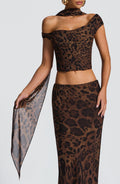 Flourenne Fredina Scarf in Leopard Print