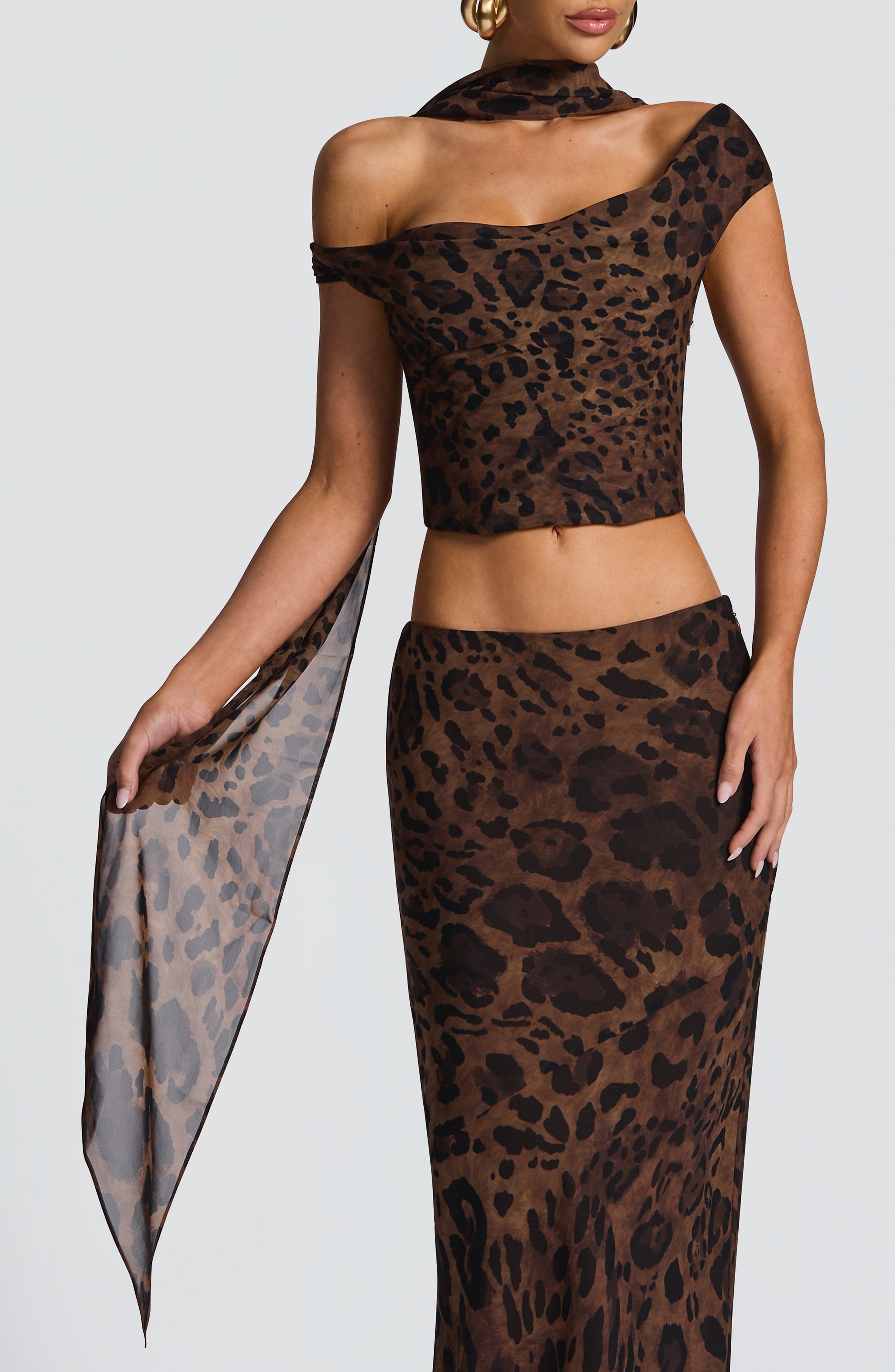 Flourenne Fredina Scarf in Leopard Print