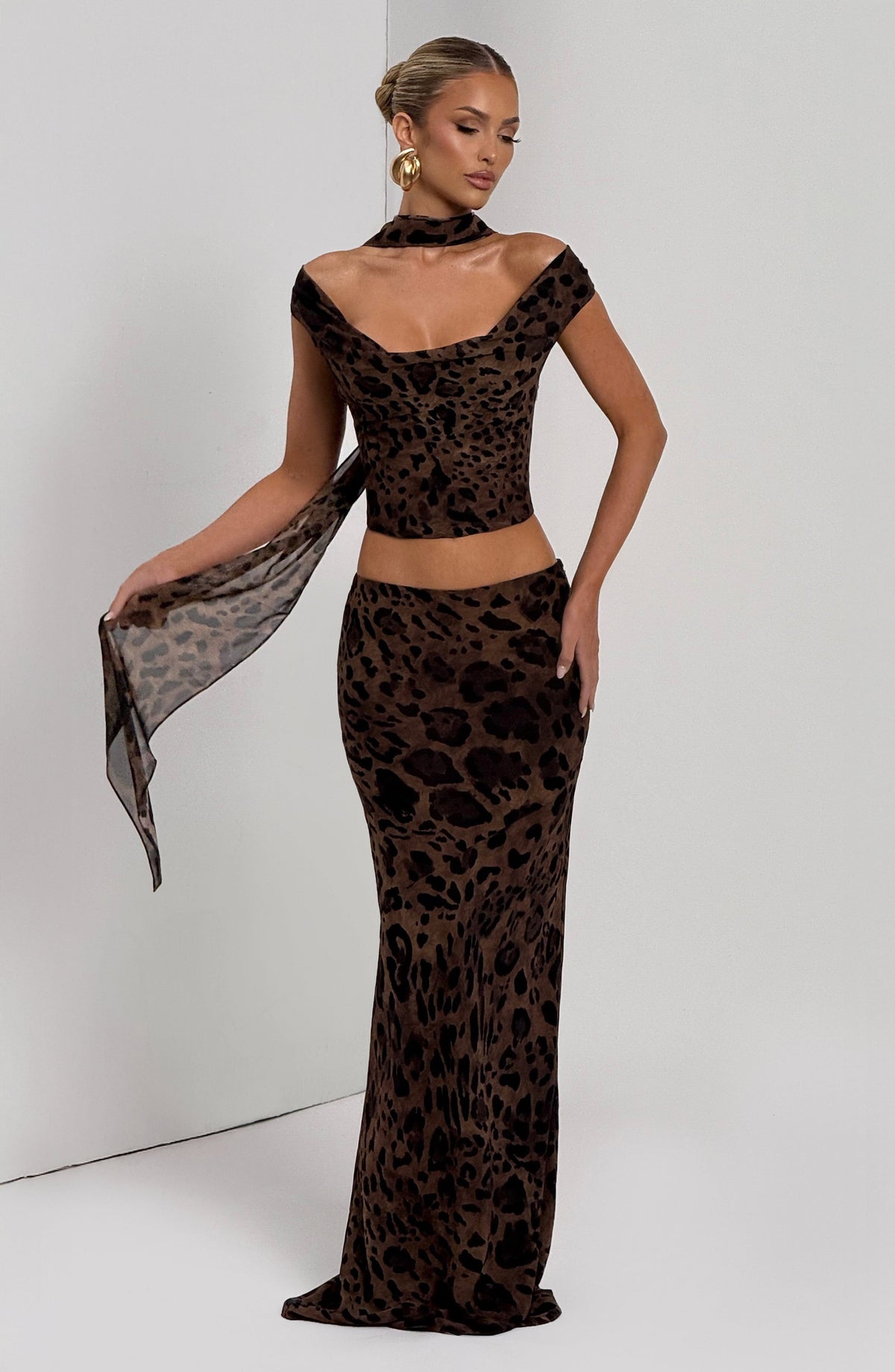 Flourenne Fredina Scarf in Leopard Print