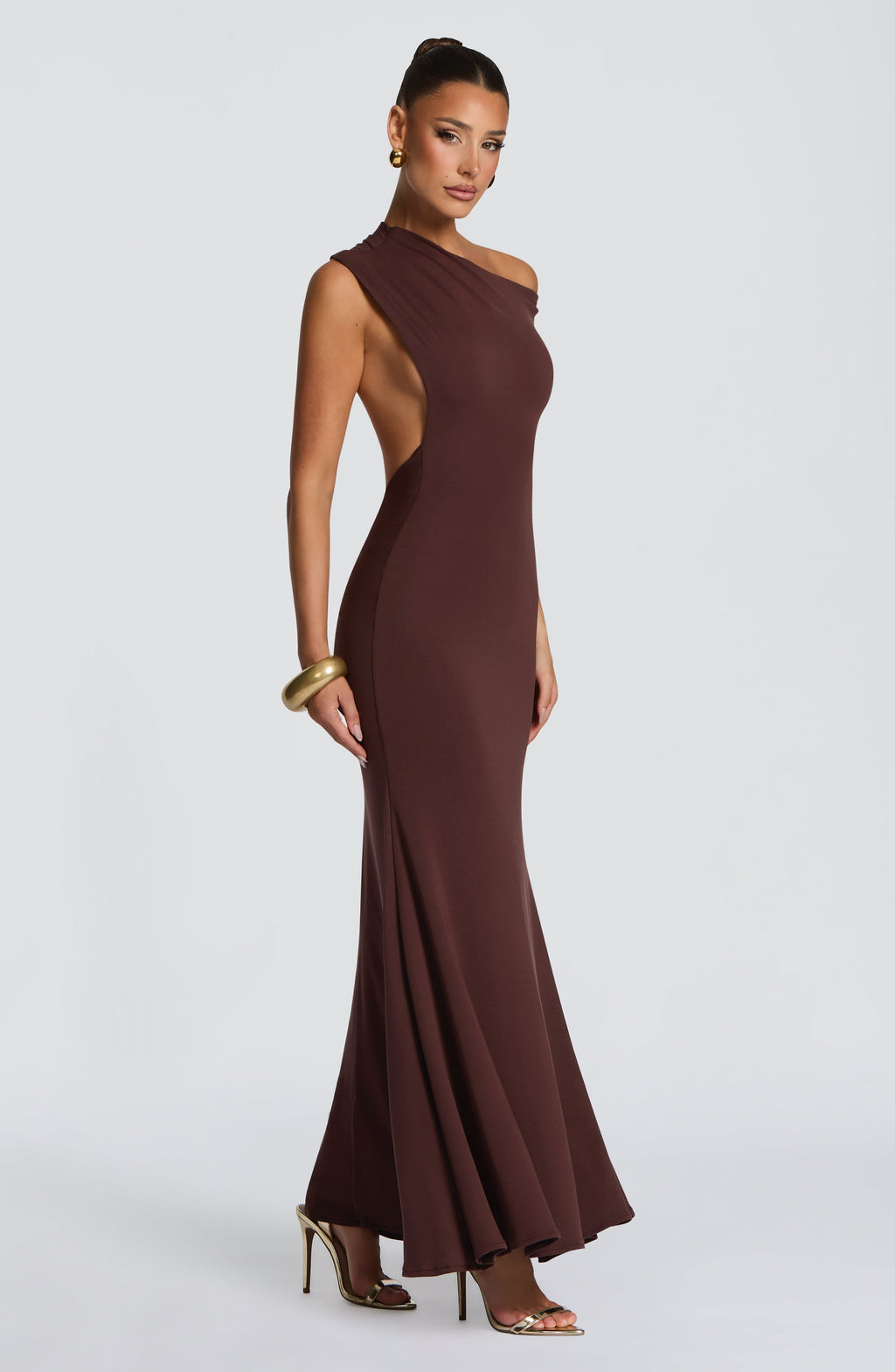 Flourenne Fyora Maxi Dress in Plum Brown