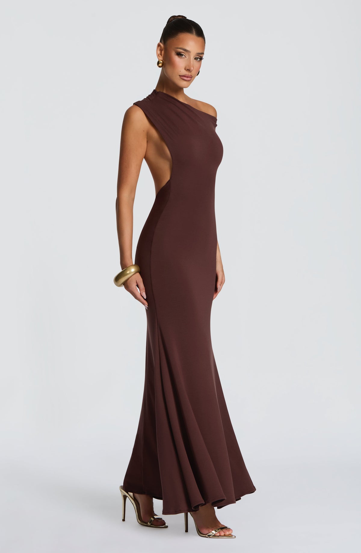 Flourenne Fyora Maxi Dress in Plum Brown