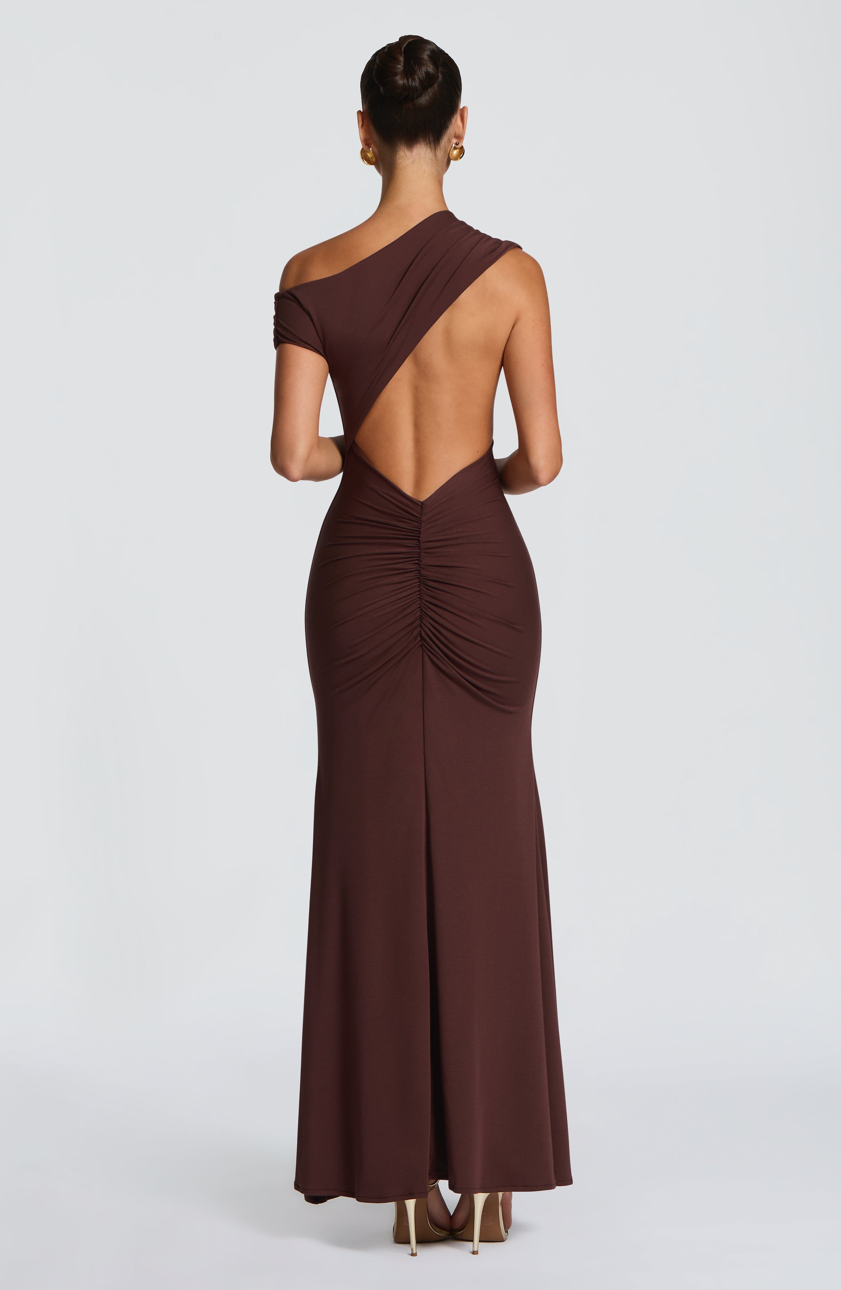Flourenne Fyora Maxi Dress in Plum Brown