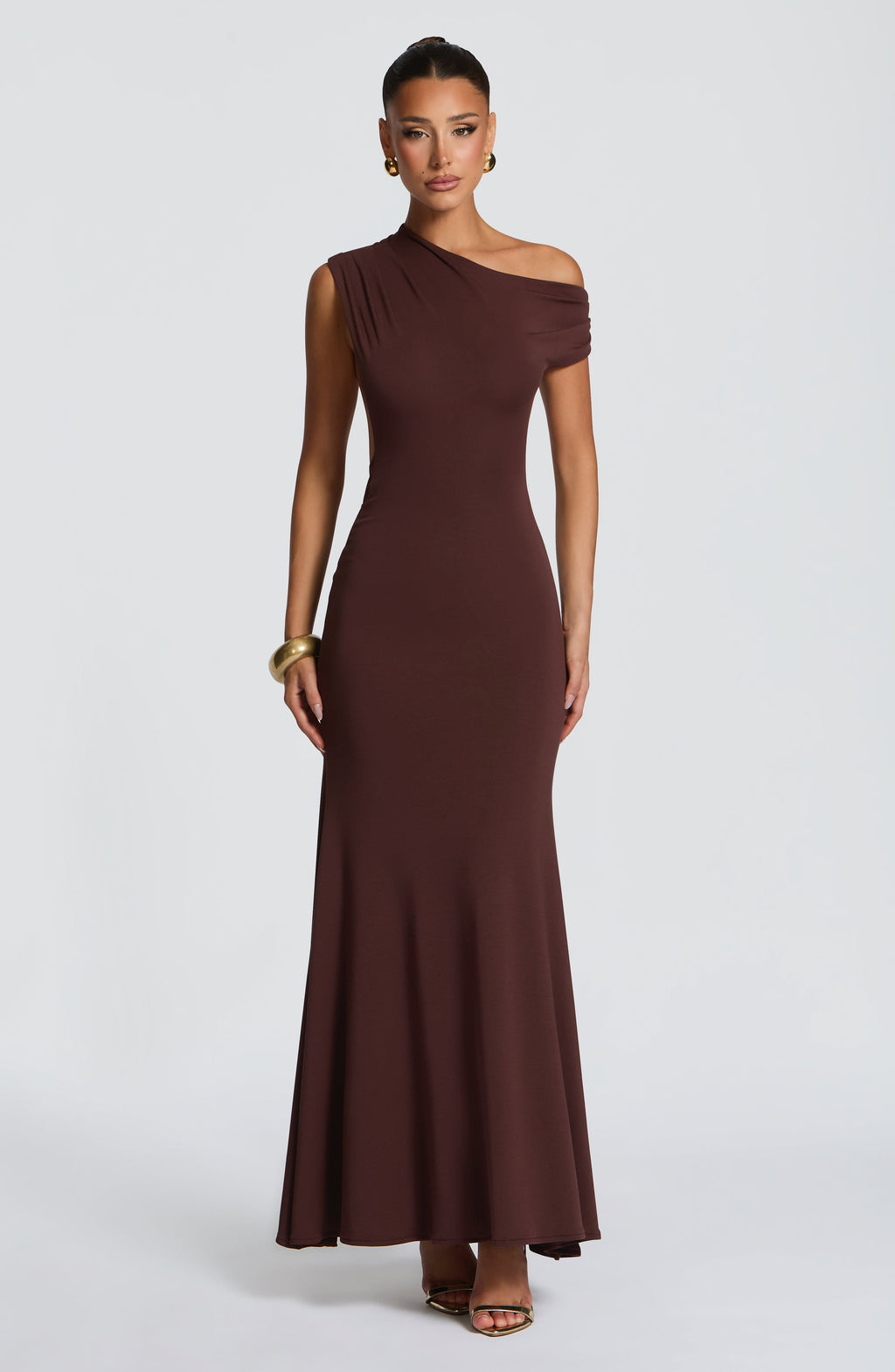 Flourenne Fyora Maxi Dress in Plum Brown