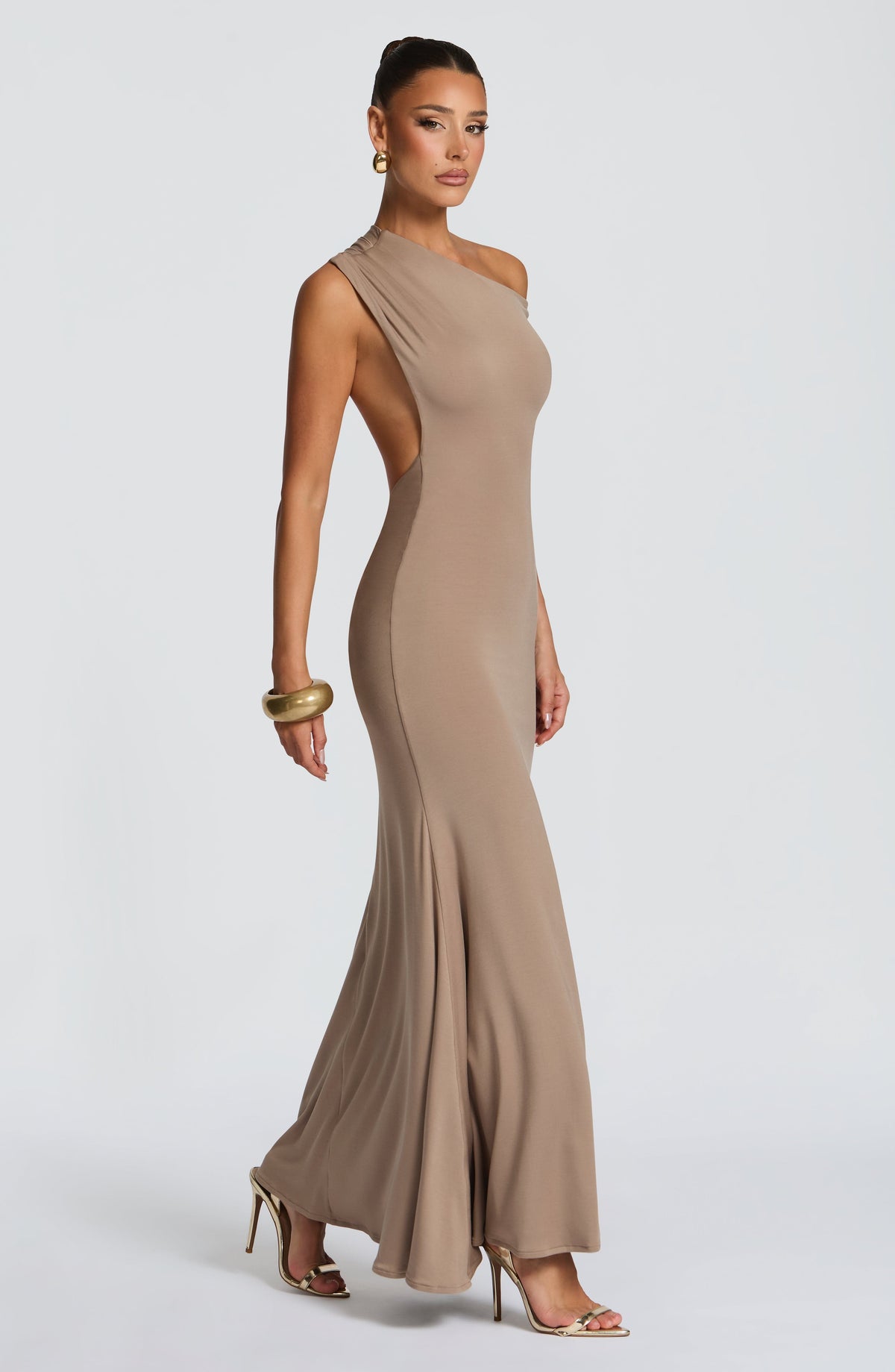 Flourenne Fyora Maxi Dress in Stone