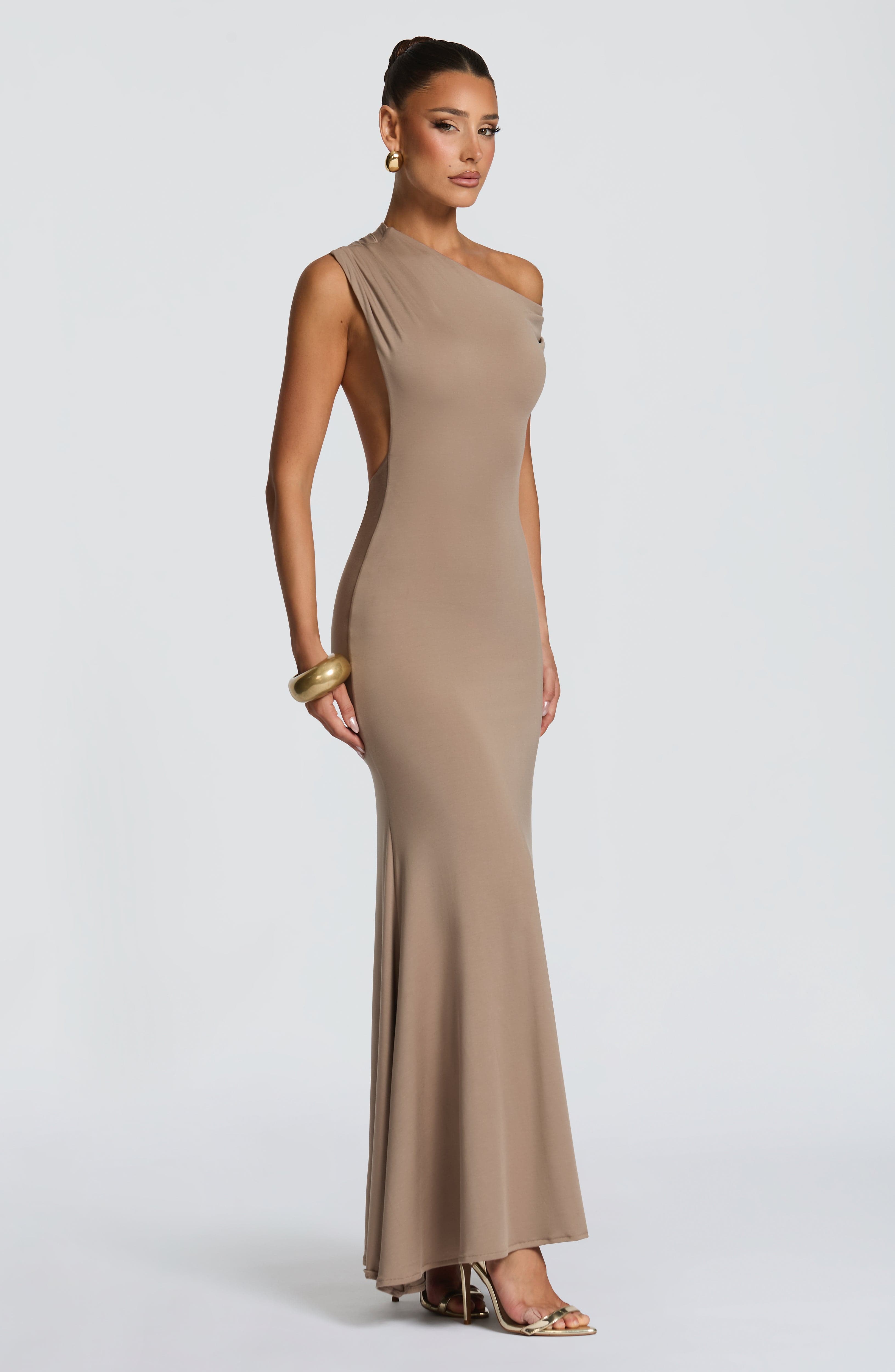 Flourenne Fyora Maxi Dress in Stone