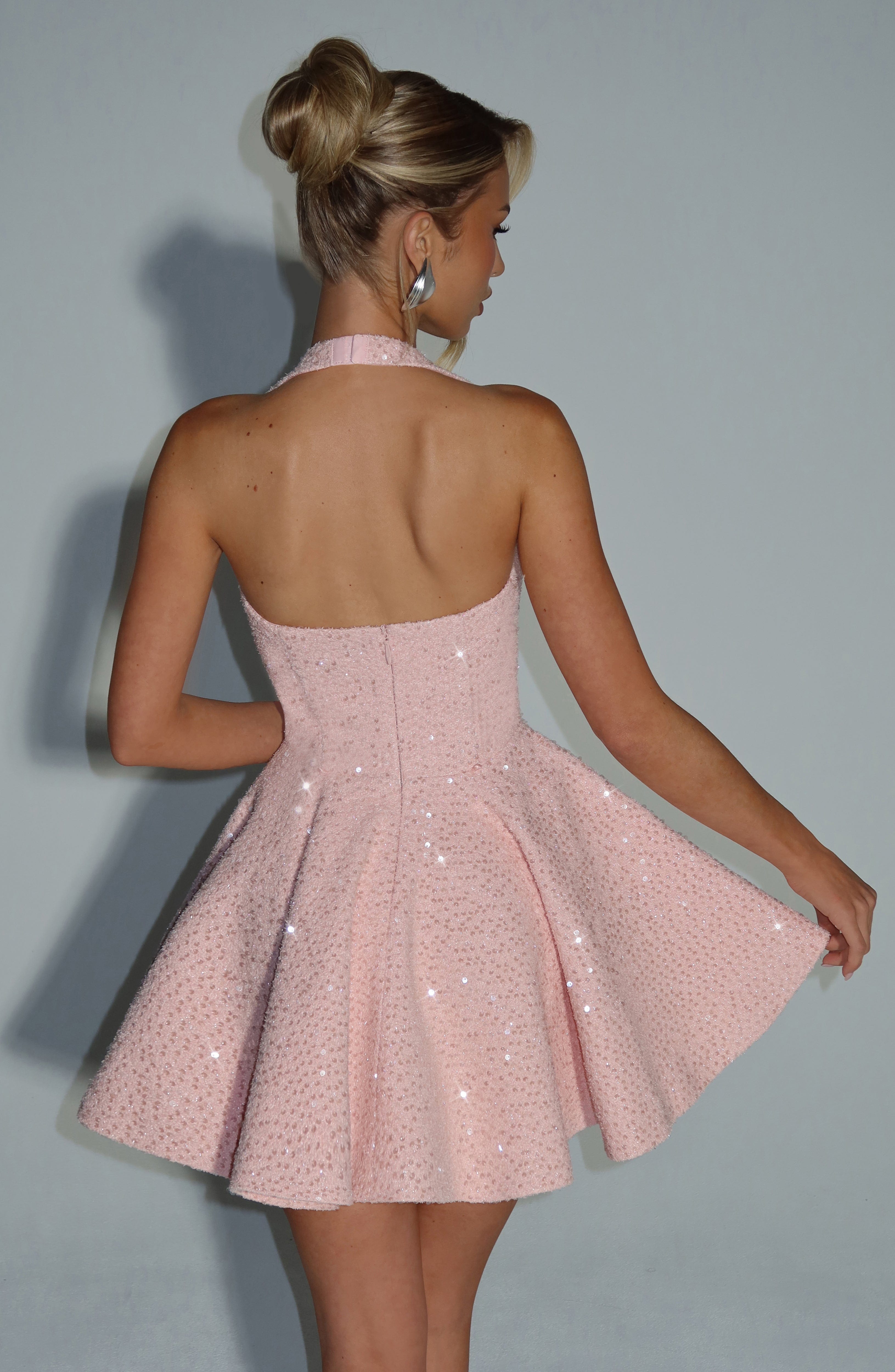 Flourenne Georgetta Mini Dress in Blush