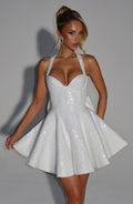 Flourenne Georgetta Mini Dress in Ivory