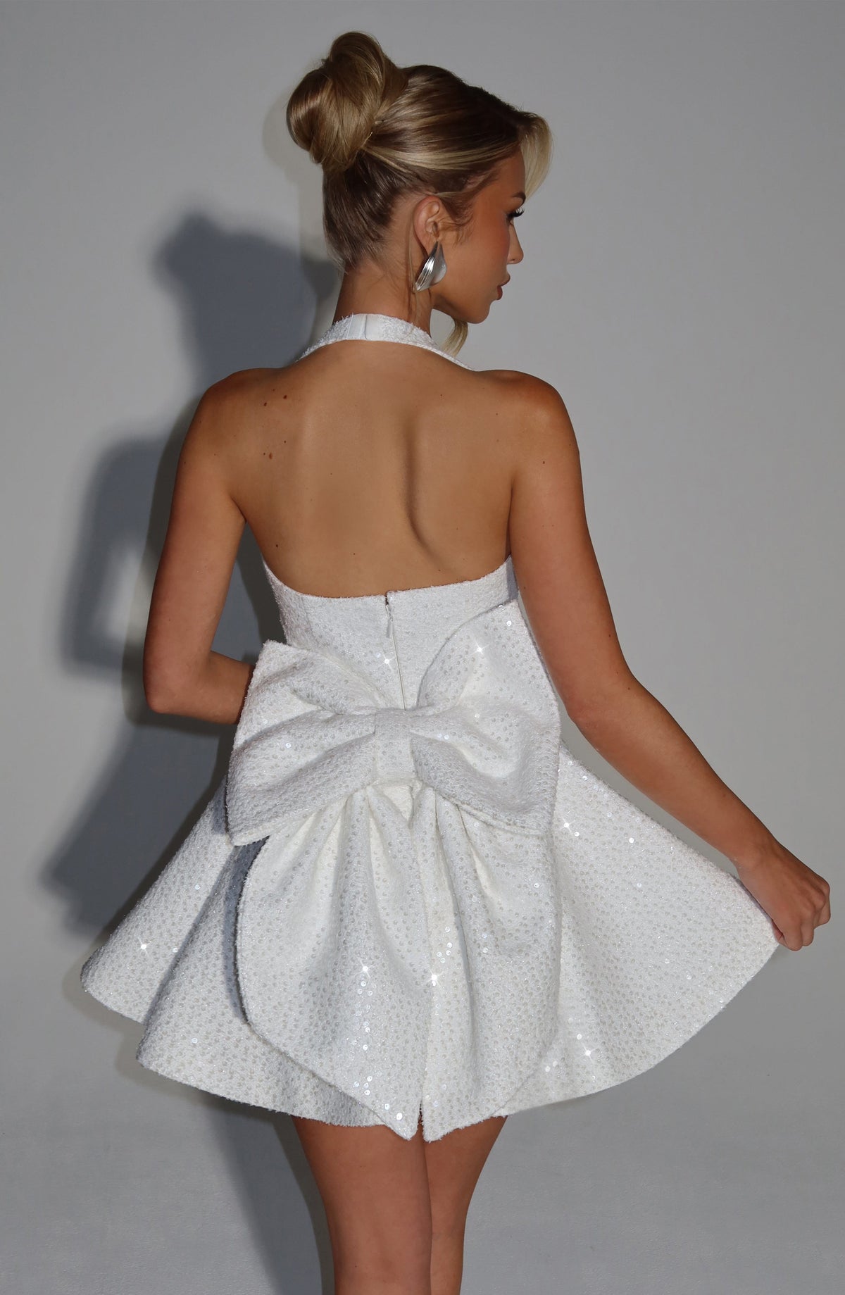 Flourenne Georgetta Mini Dress in Ivory