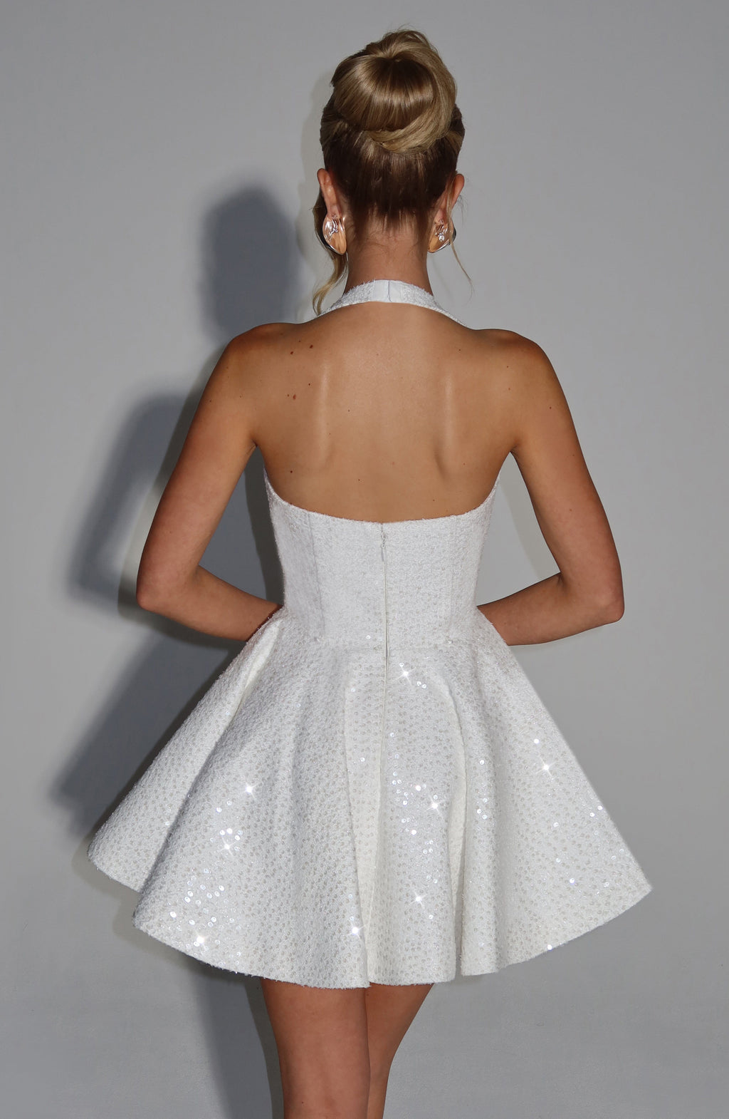 Flourenne Georgetta Mini Dress in Ivory
