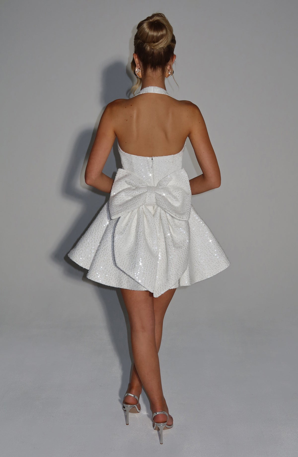 Flourenne Georgetta Mini Dress in Ivory