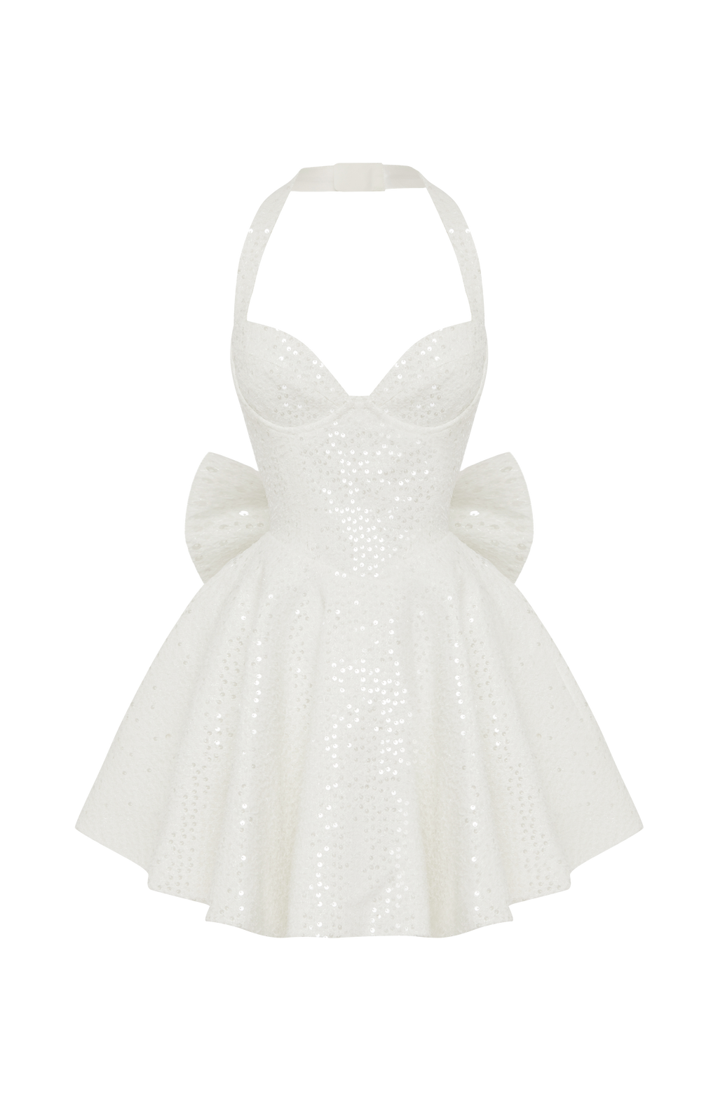 Flourenne Georgetta Mini Dress in Ivory