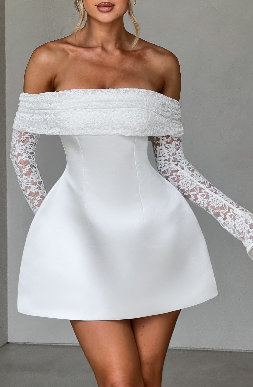 Flourenne Georgianne Mini Dress in Ivory