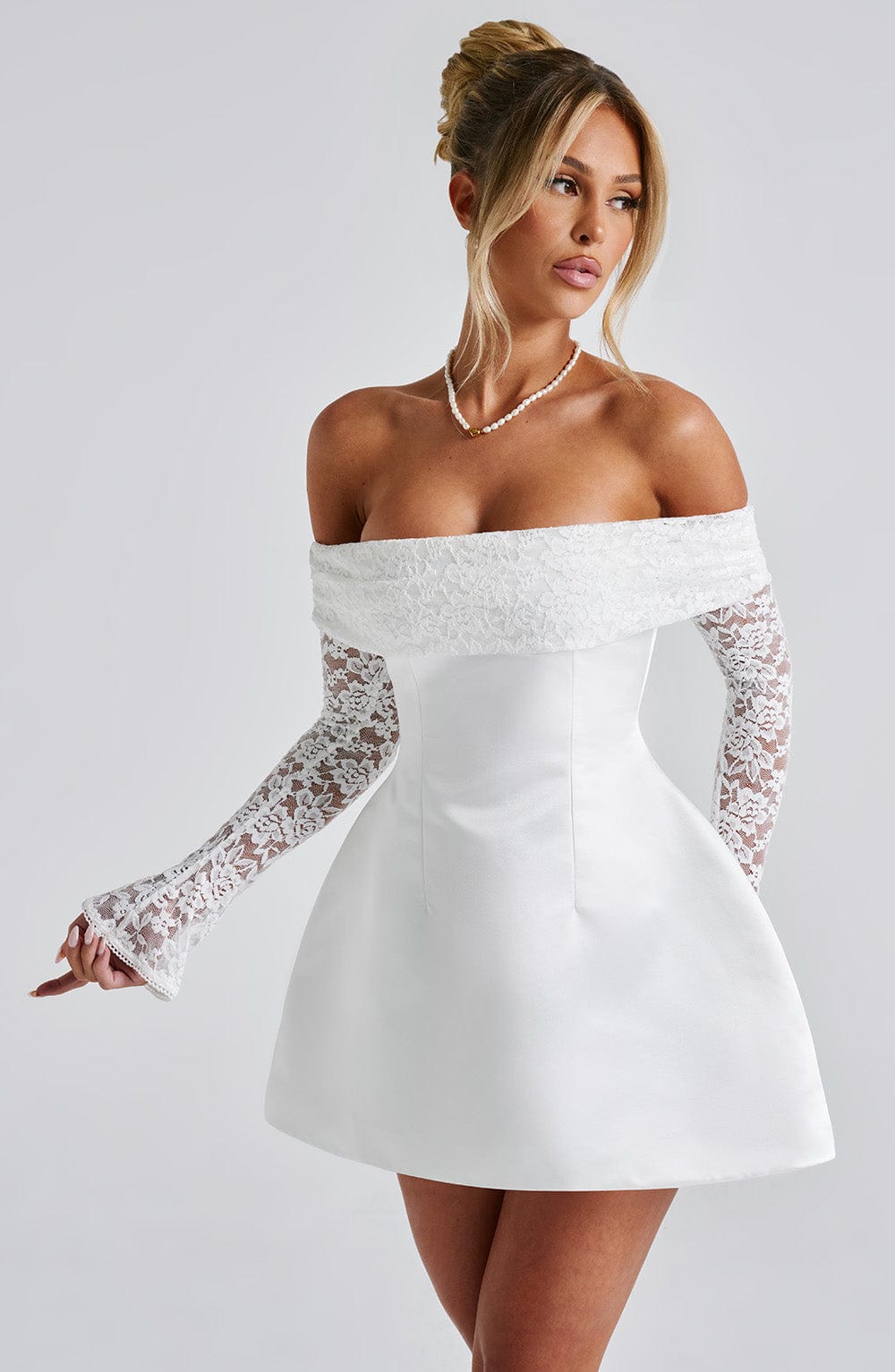 Flourenne Georgianne Mini Dress in Ivory