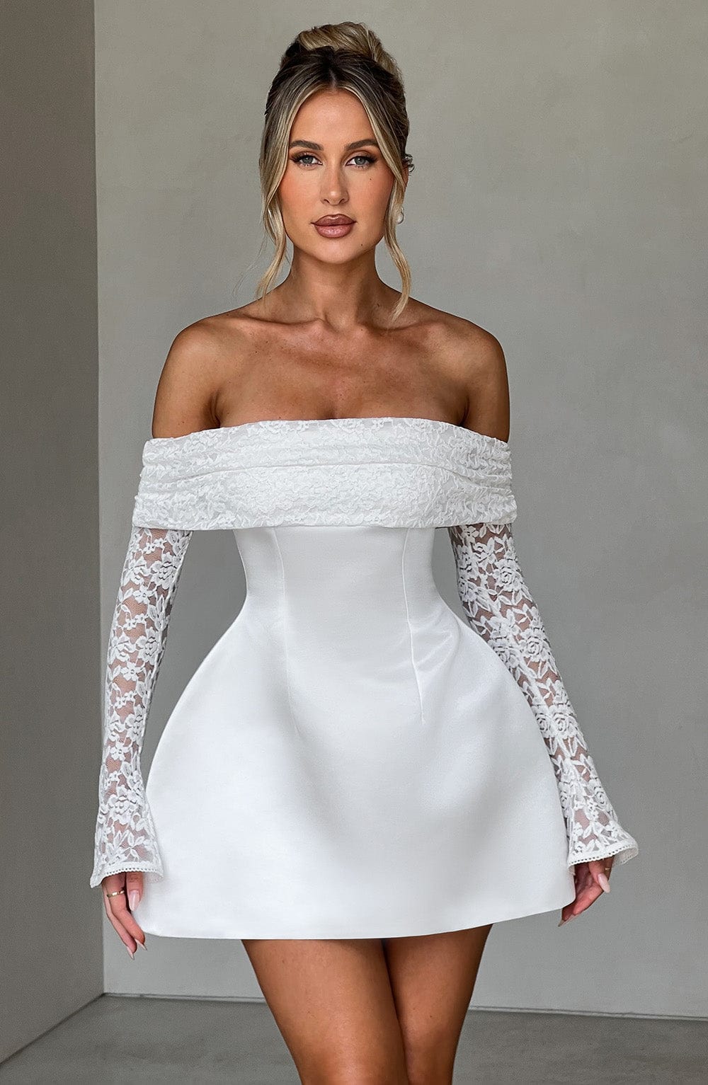 Flourenne Georgianne Mini Dress in Ivory