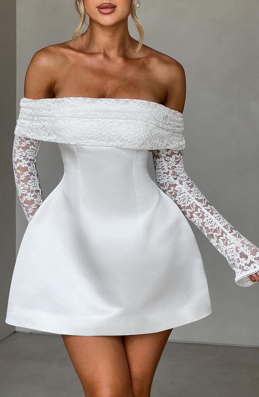 Flourenne Georgianne Mini Dress in Ivory