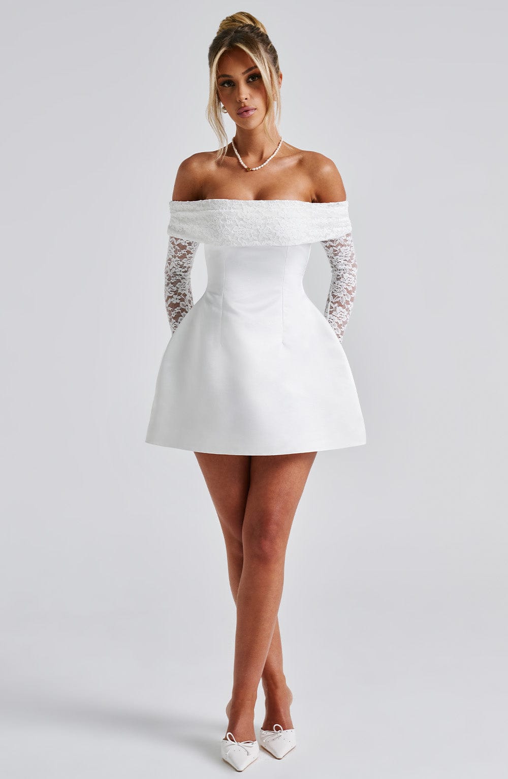 Flourenne Georgianne Mini Dress in Ivory