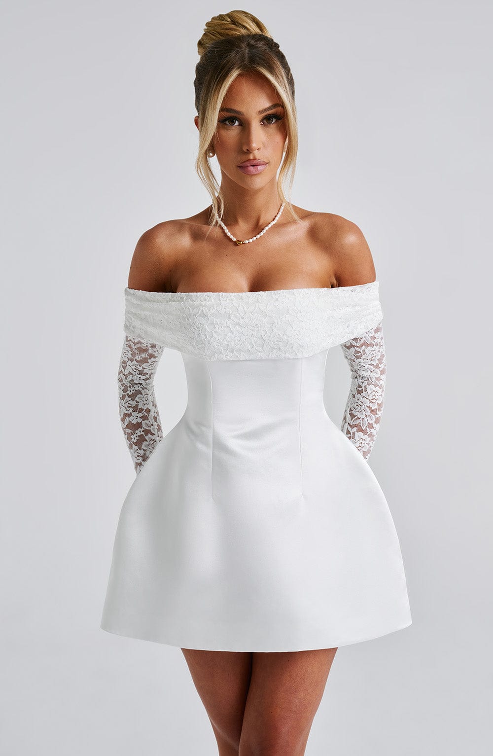 Flourenne Georgianne Mini Dress in Ivory
