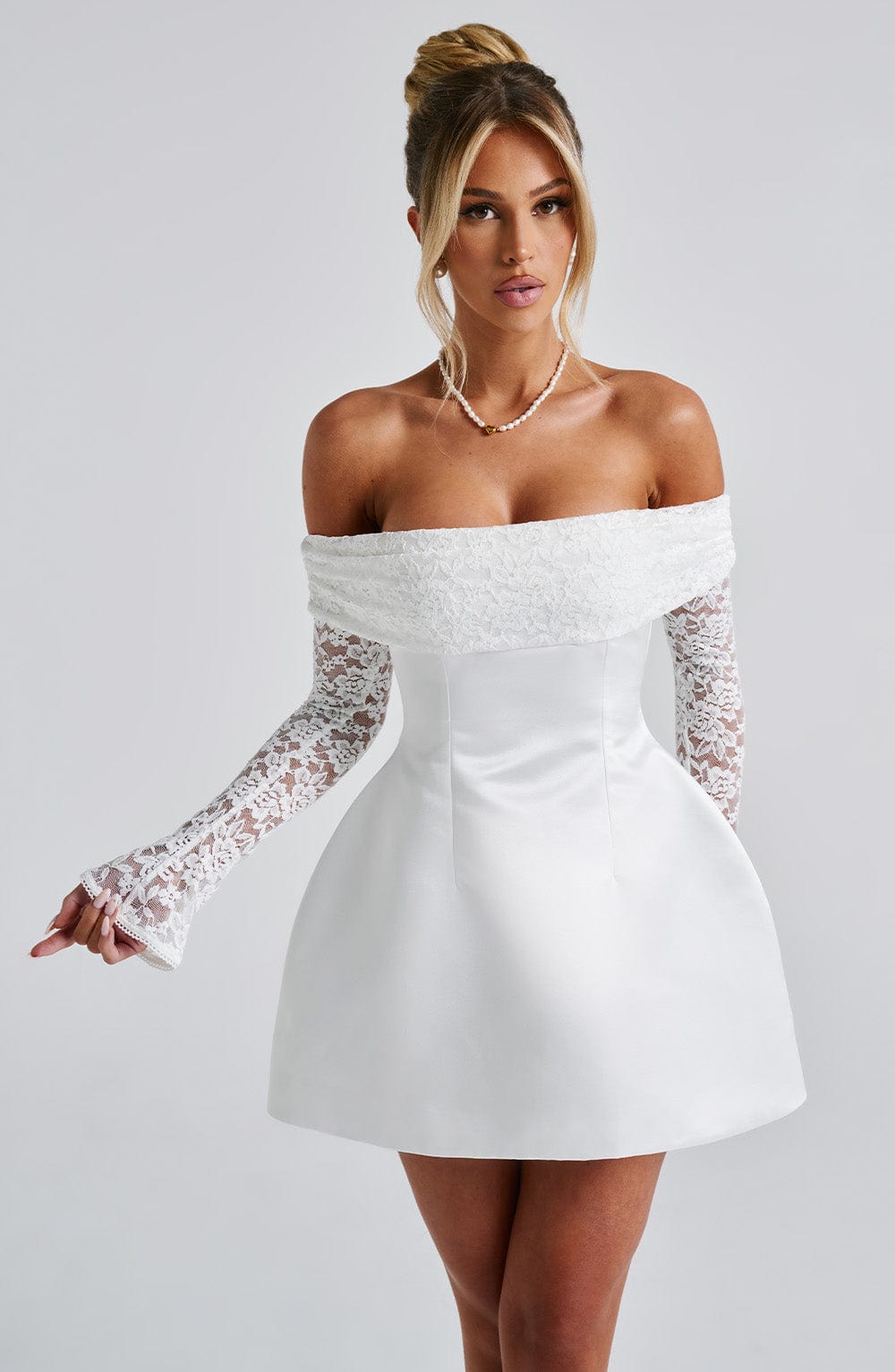 Flourenne Georgianne Mini Dress in Ivory
