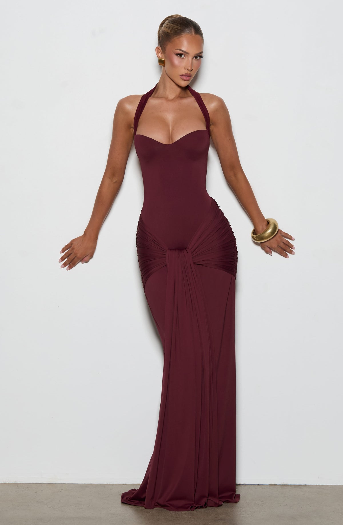 Flourenne Giana Maxi Dress in Cherry Lacquer