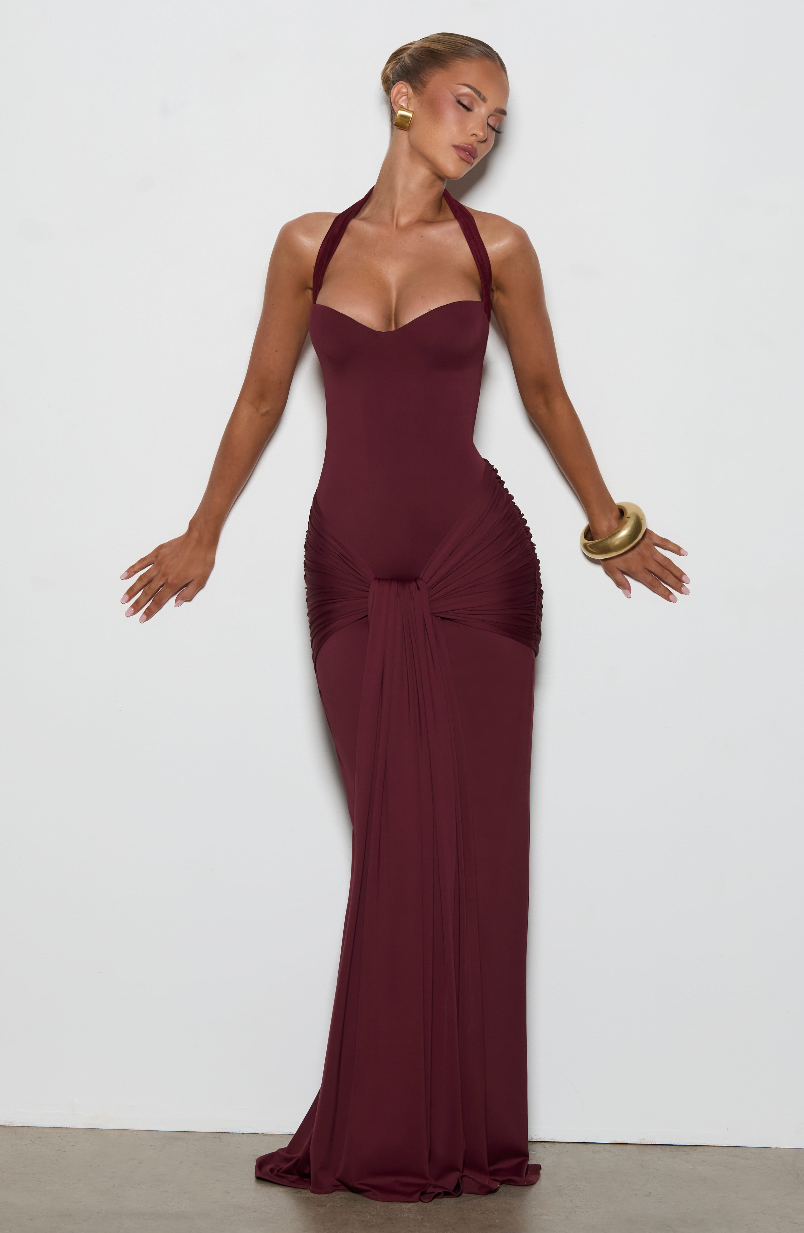 Flourenne Giana Maxi Dress in Cherry Lacquer