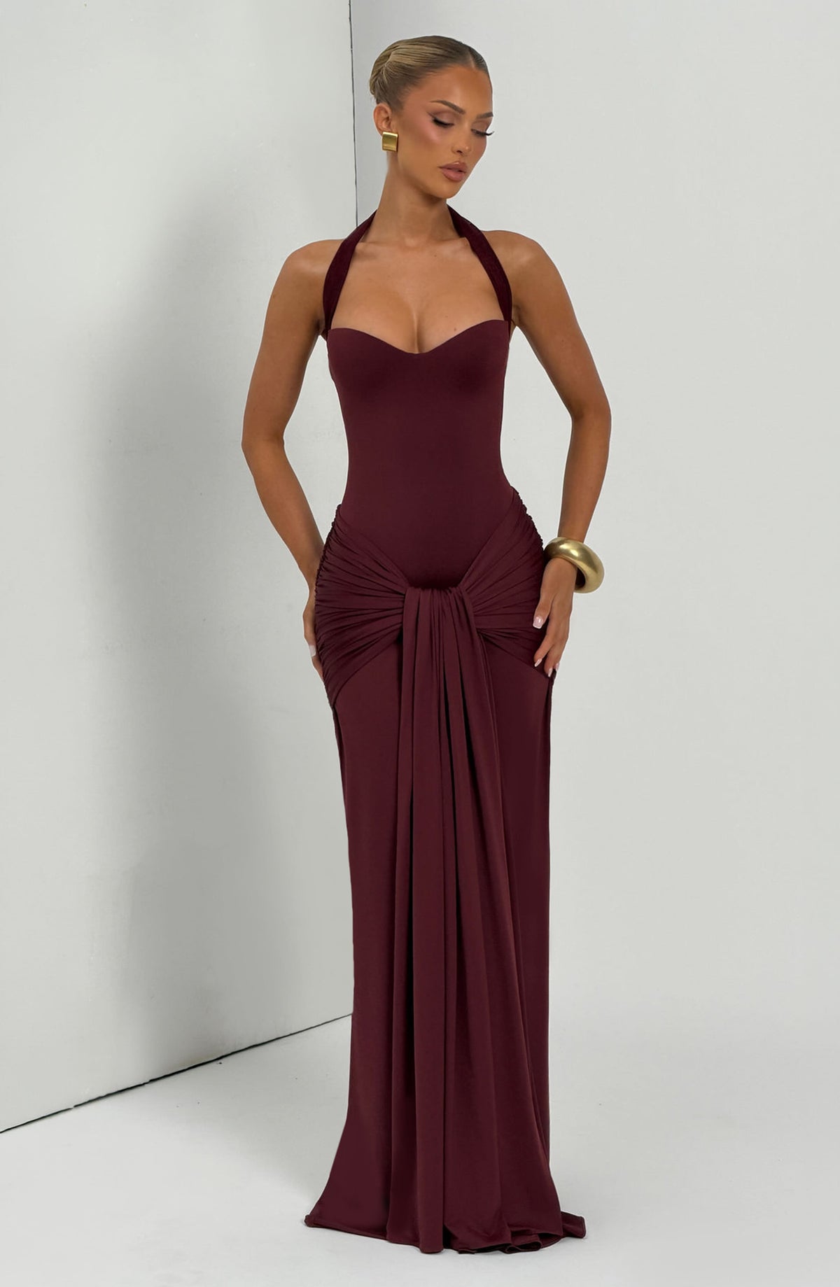 Flourenne Giana Maxi Dress in Cherry Lacquer
