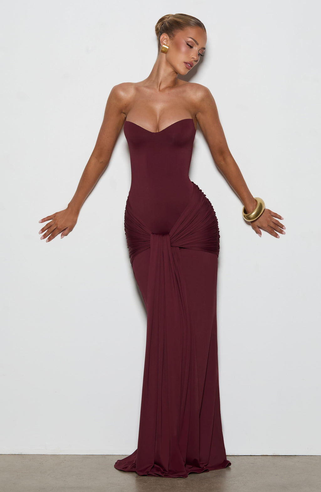 Flourenne Giana Maxi Dress in Cherry Lacquer