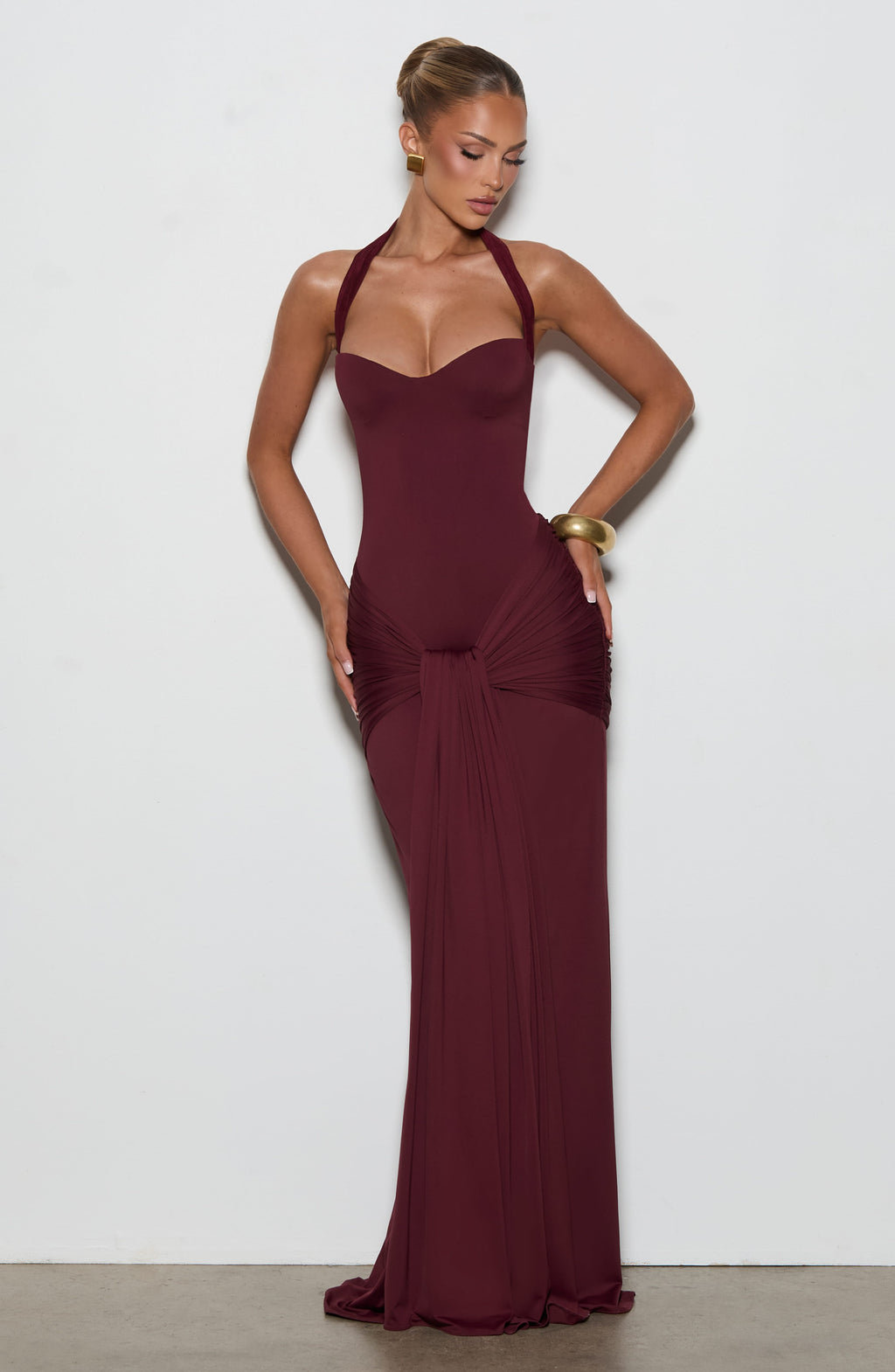 Flourenne Giana Maxi Dress in Cherry Lacquer