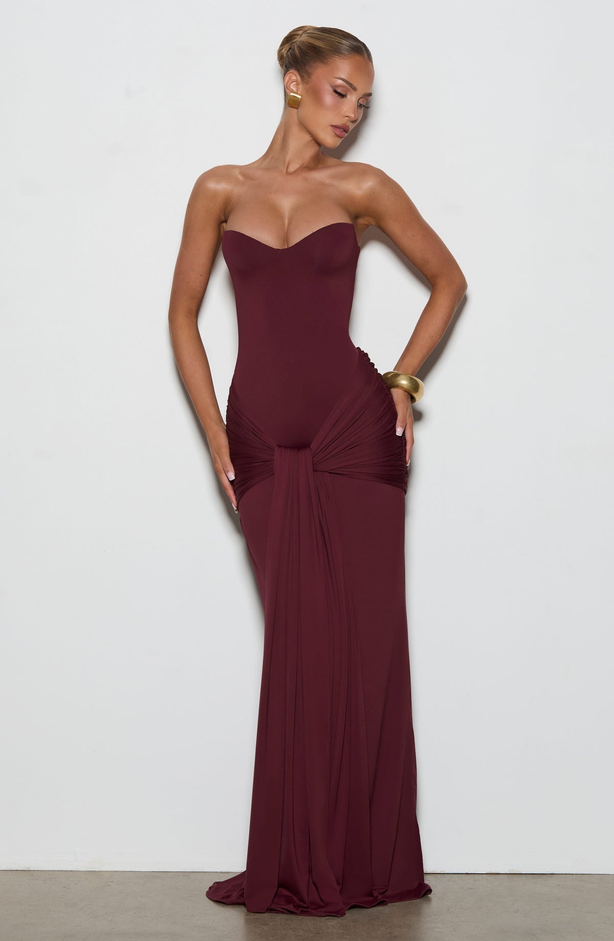 Flourenne Giana Maxi Dress in Cherry Lacquer