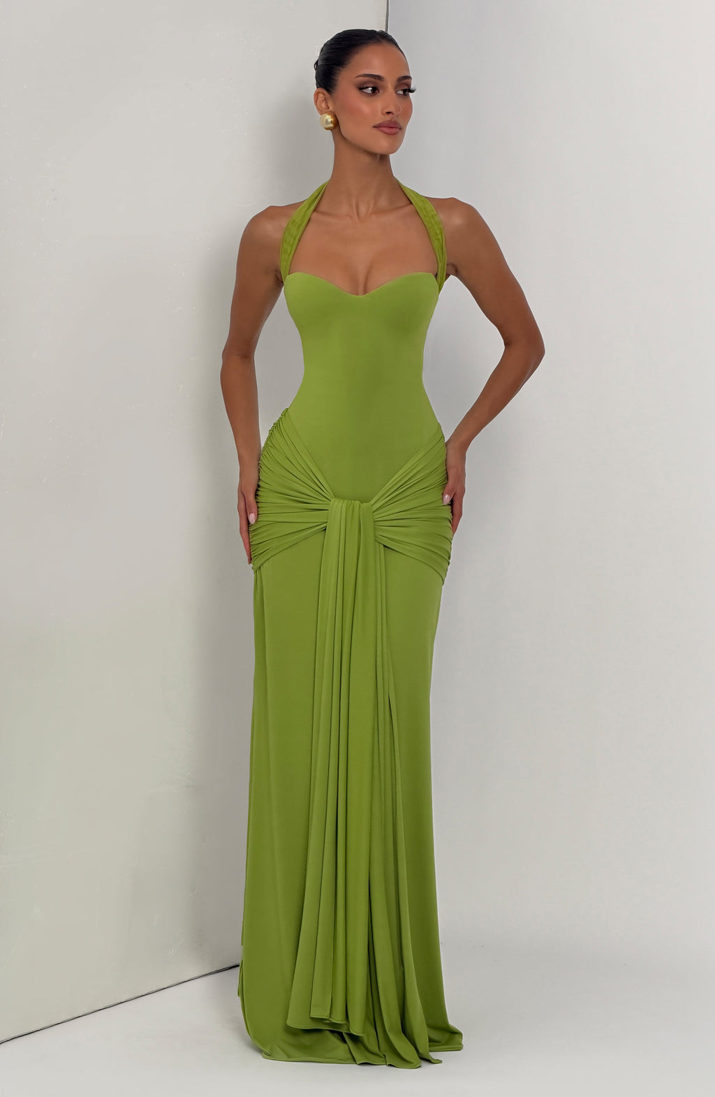 Flourenne Giana Maxi Dress in Olive