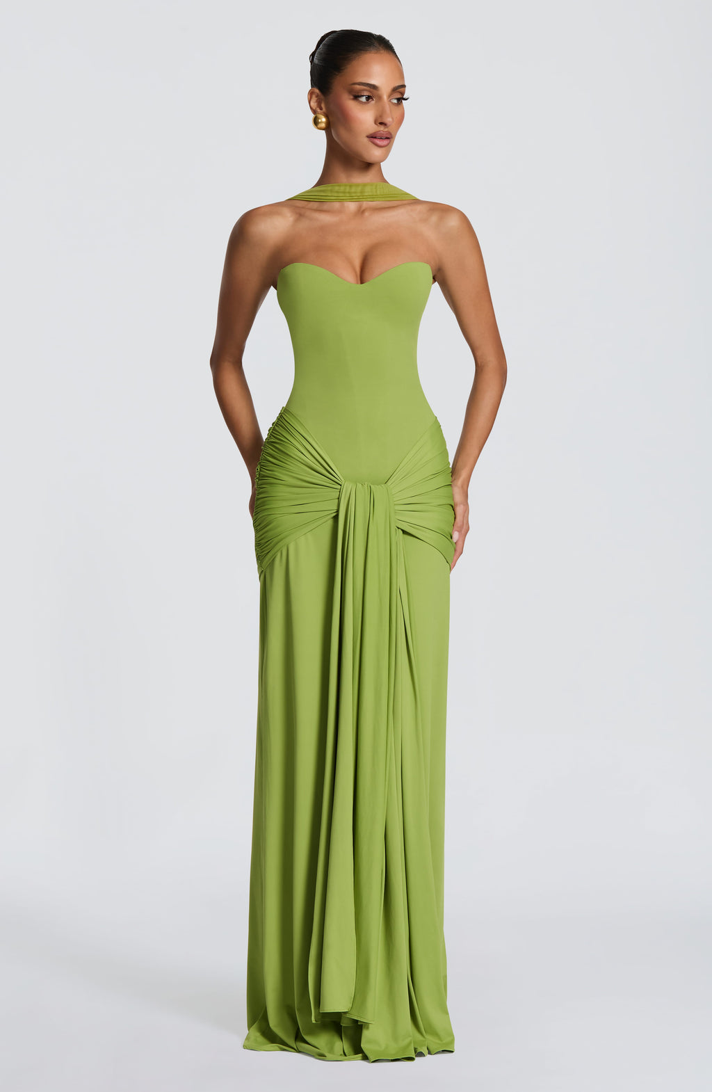 Flourenne Giana Maxi Dress in Olive