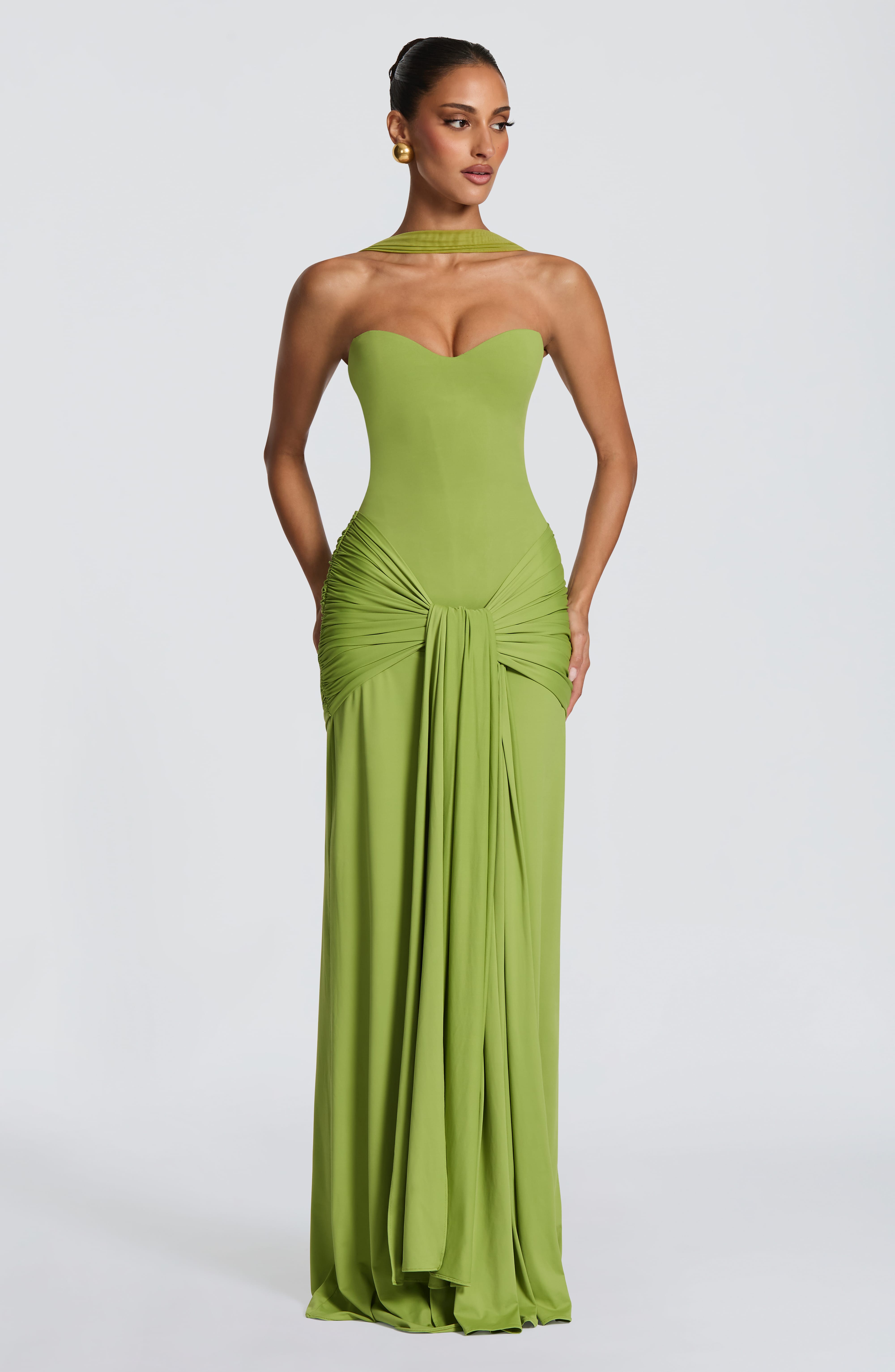 Flourenne Giana Maxi Dress in Olive