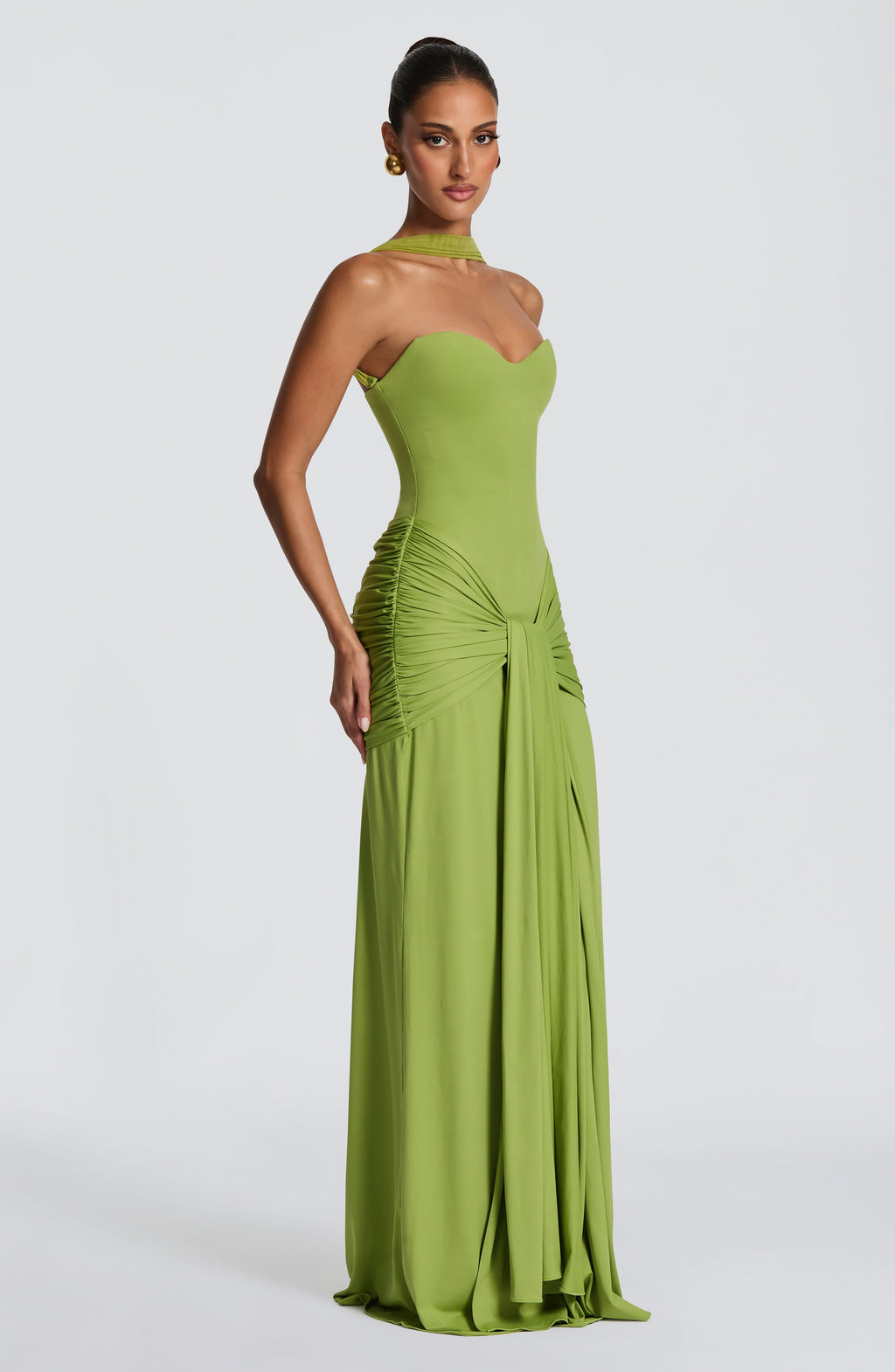 Flourenne Giana Maxi Dress in Olive
