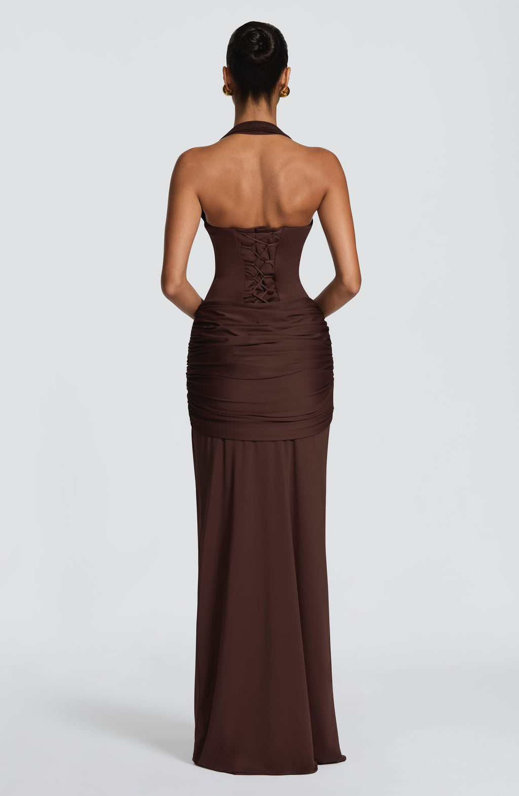 Flourenne Giana Maxi Dress in Plum Brown