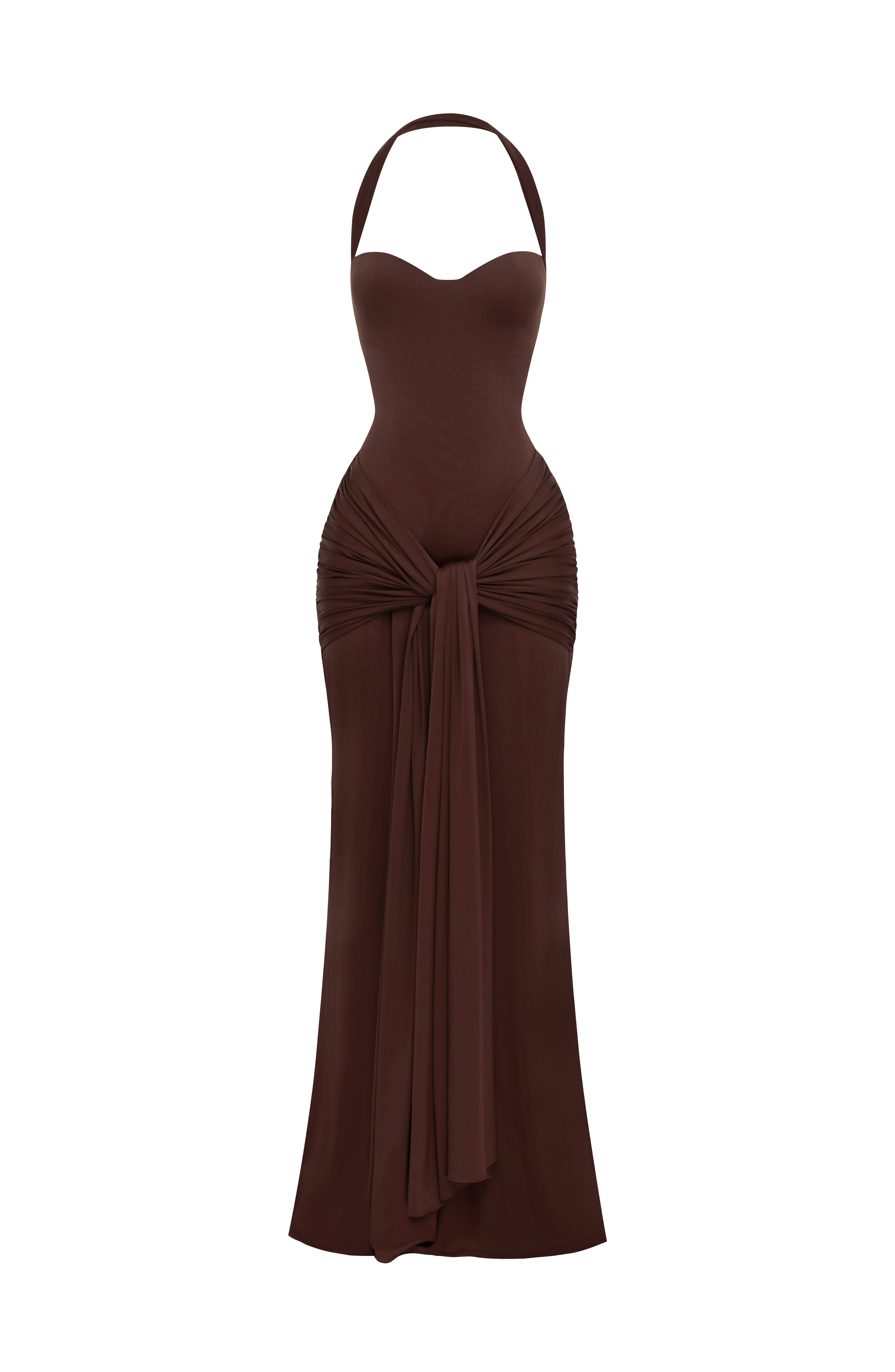 Flourenne Giana Maxi Dress in Plum Brown