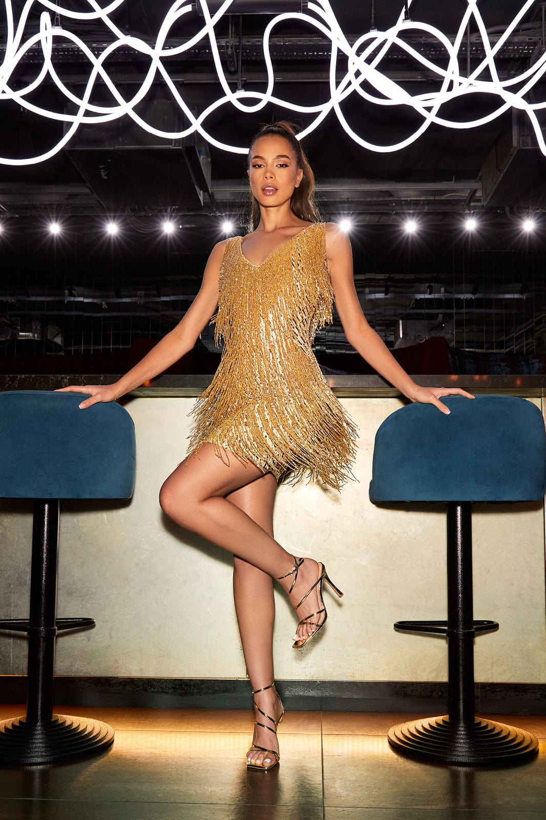 Ginevra Mini Dress #Colour_Gold