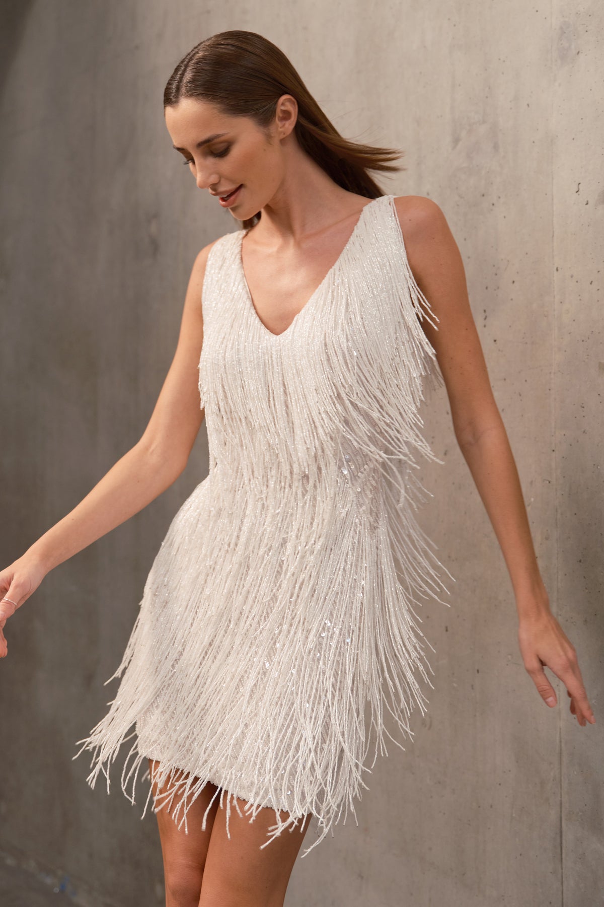 Flourenne Ginevra Mini Dress in White