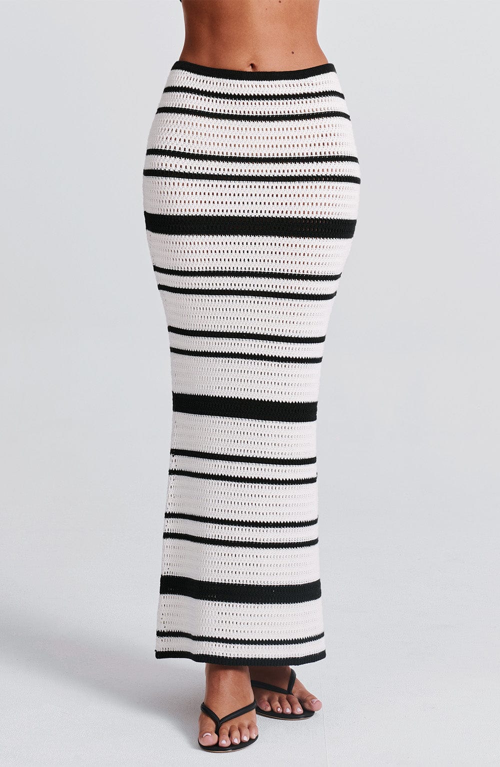 Flourenne Giorgia Maxi Skirt in Black/White