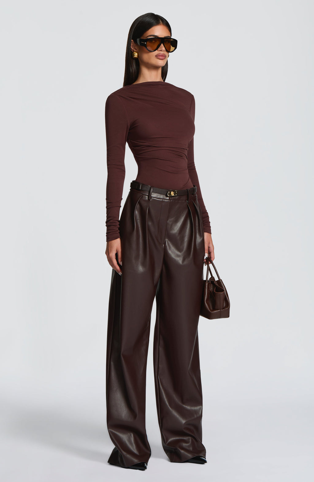 Flourenne Glenna Pants in Plum Brown