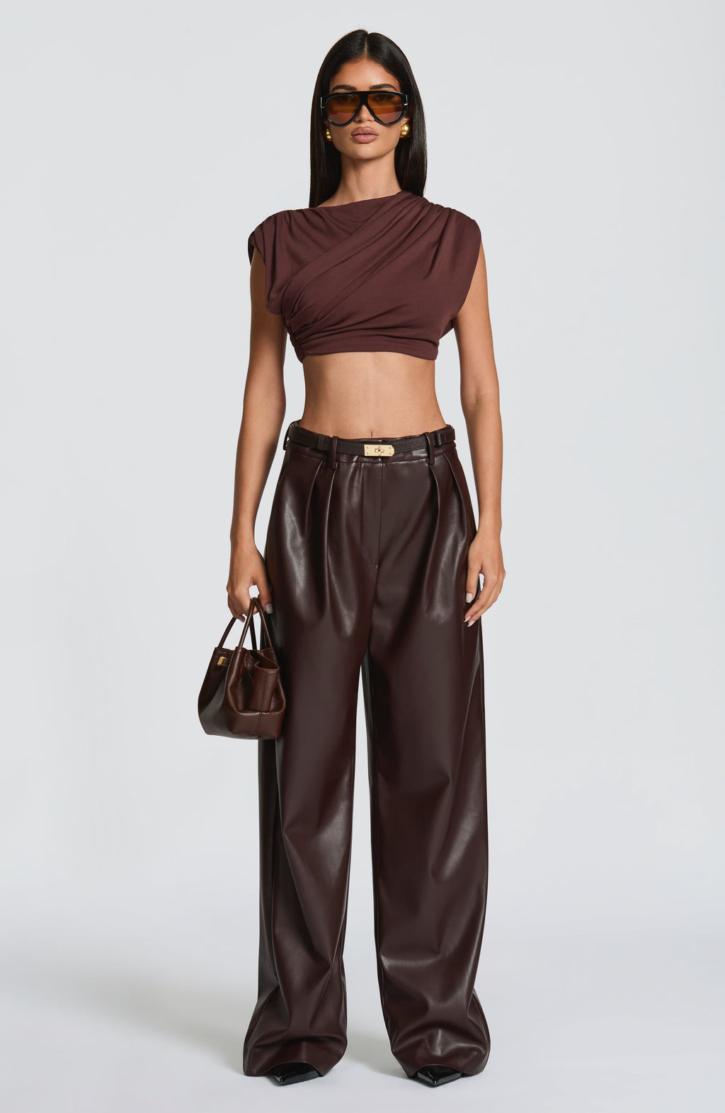 Flourenne Glenna Pants in Plum Brown