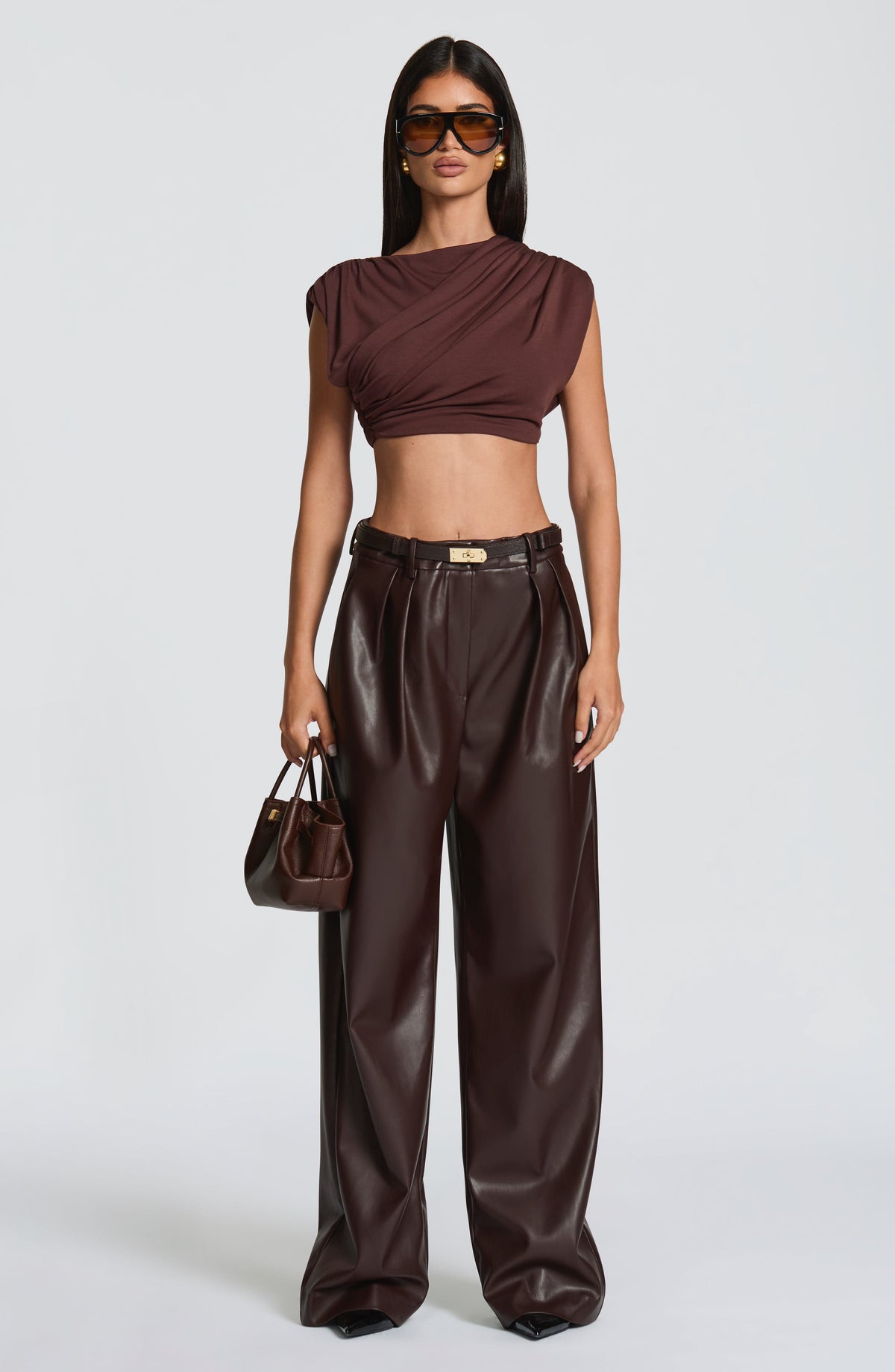 Flourenne Glenna Pants in Plum Brown
