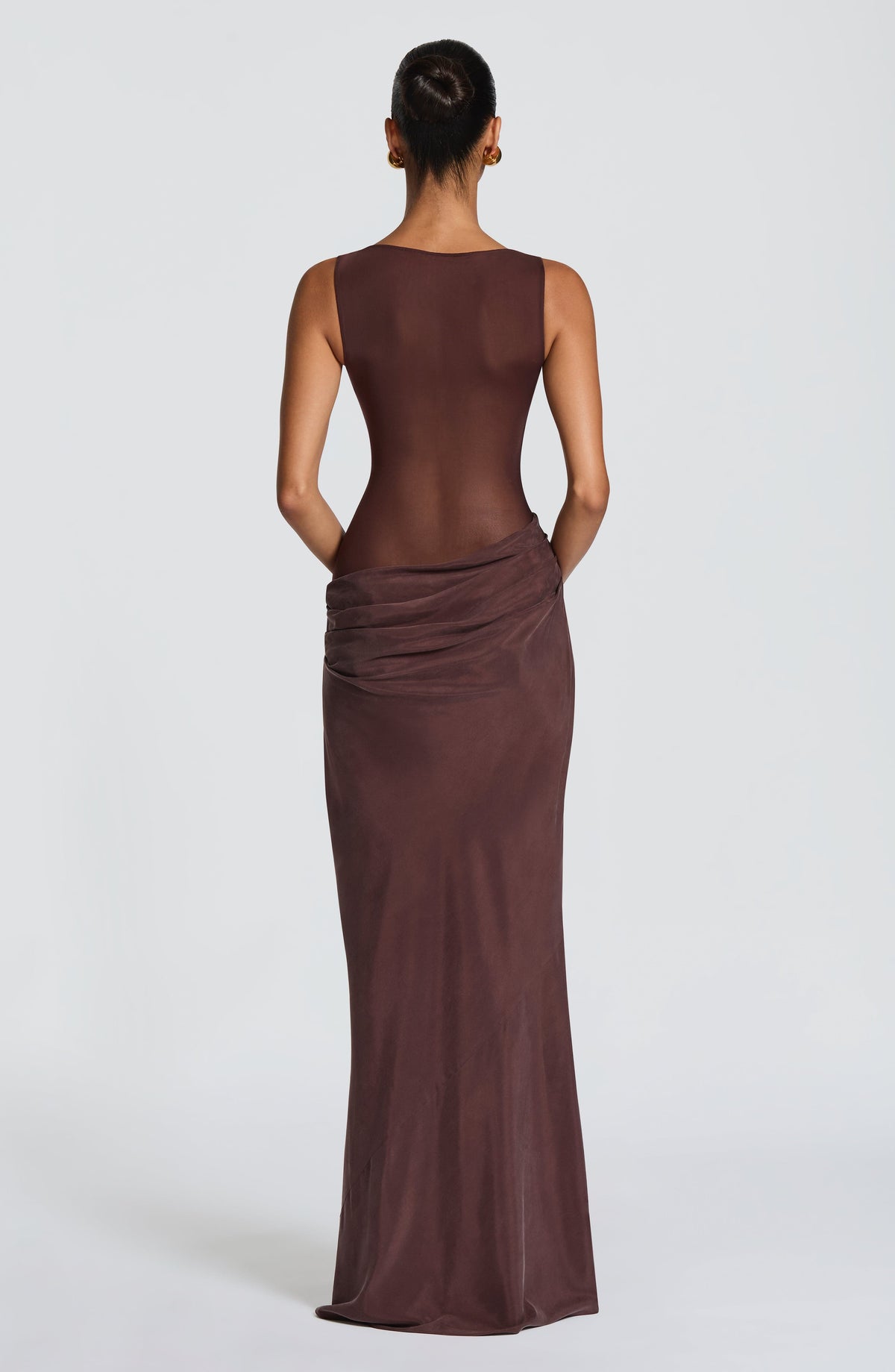 Flourenne Gracelle Maxi Dress in Plum Brown