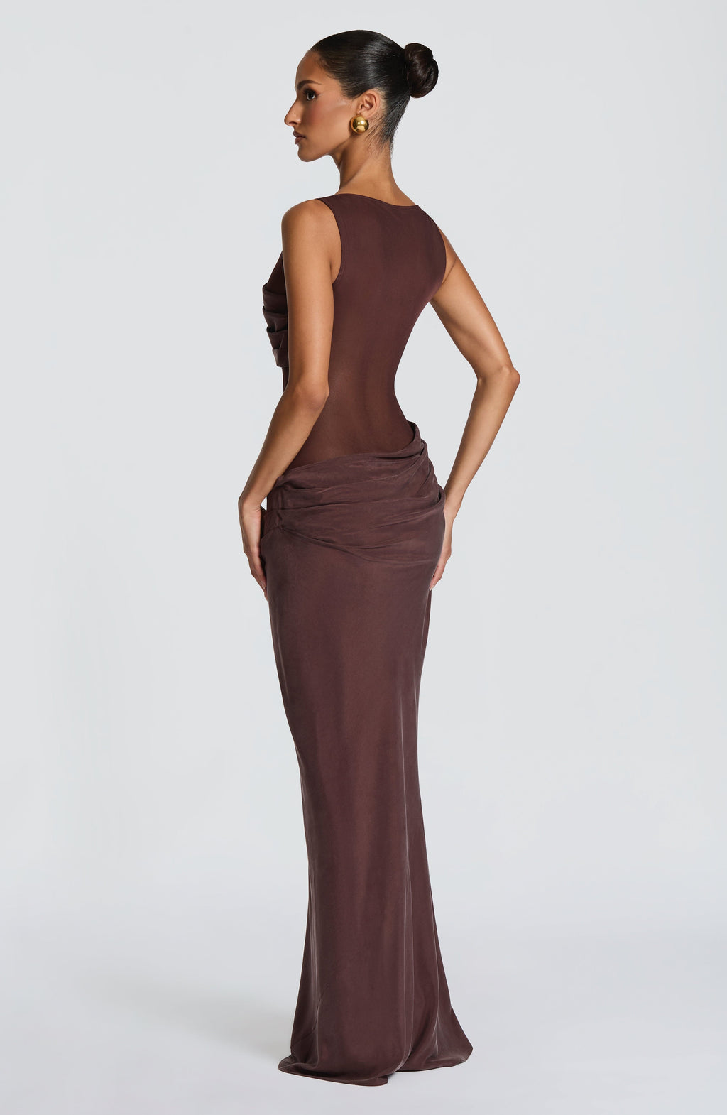 Flourenne Gracelle Maxi Dress in Plum Brown
