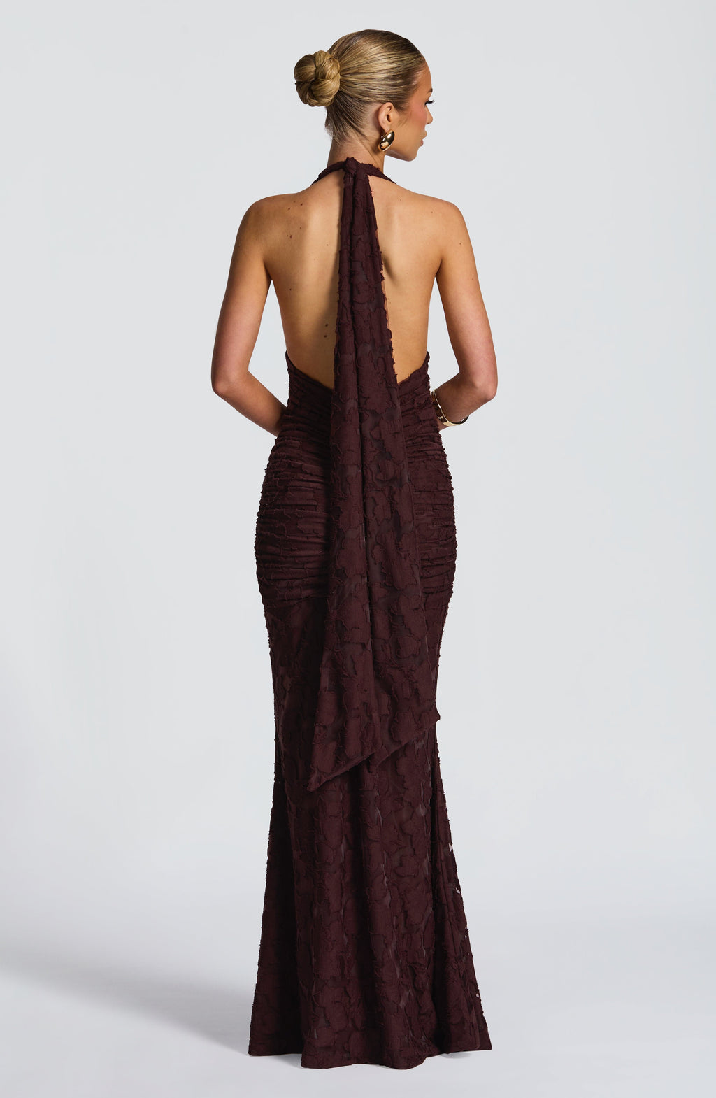 Flourenne Guinevra Maxi Dress in Plum Brown