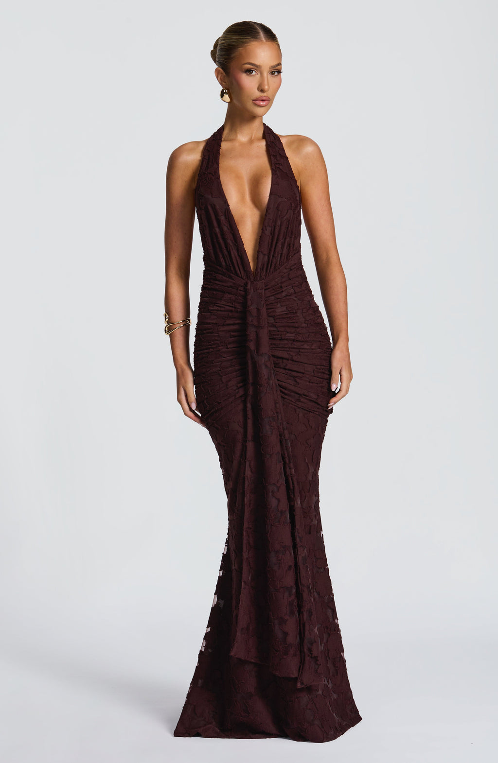 Flourenne Guinevra Maxi Dress in Plum Brown