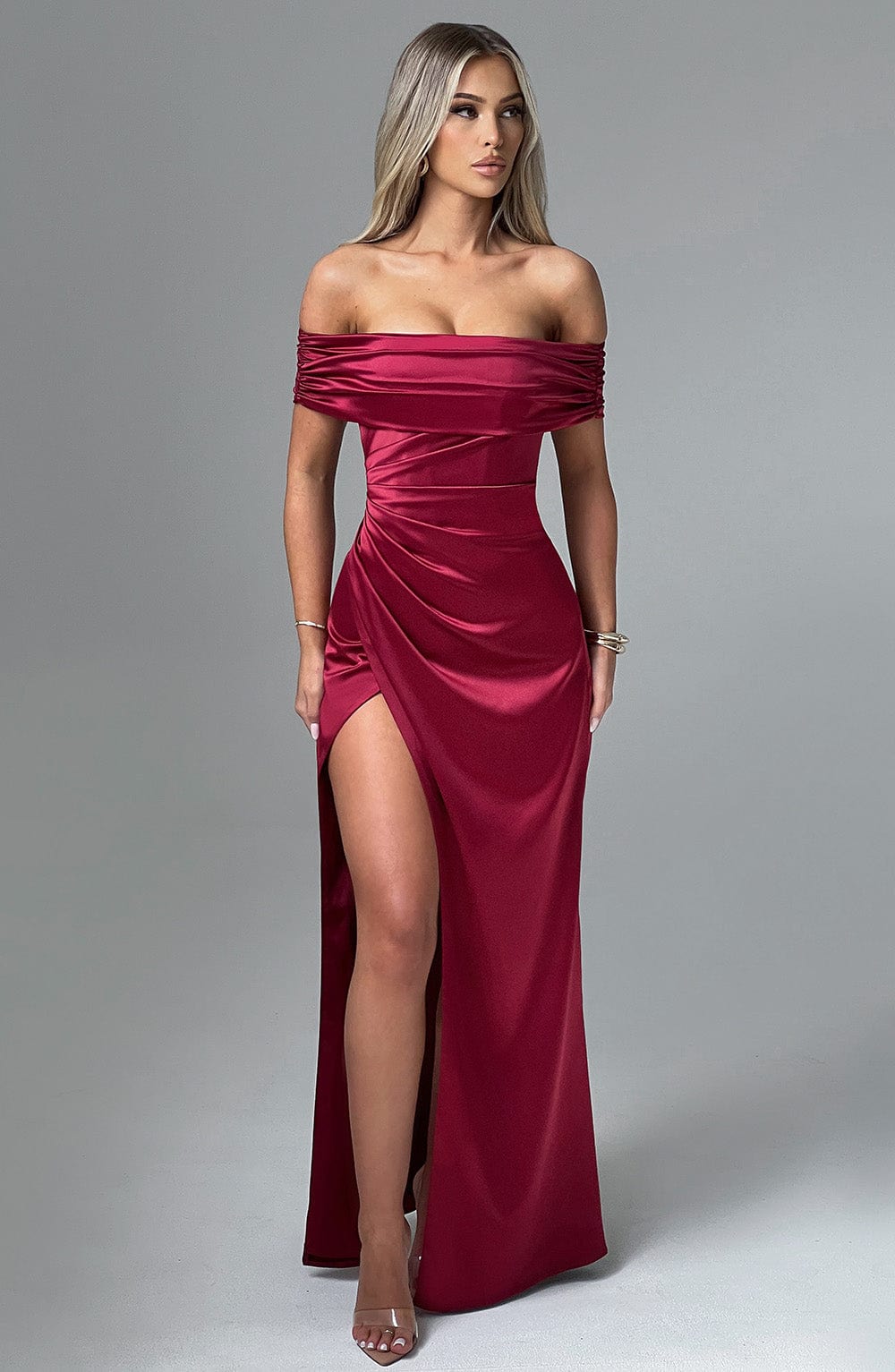 Flourenne Gwendolina Maxi Dress in Burgundy