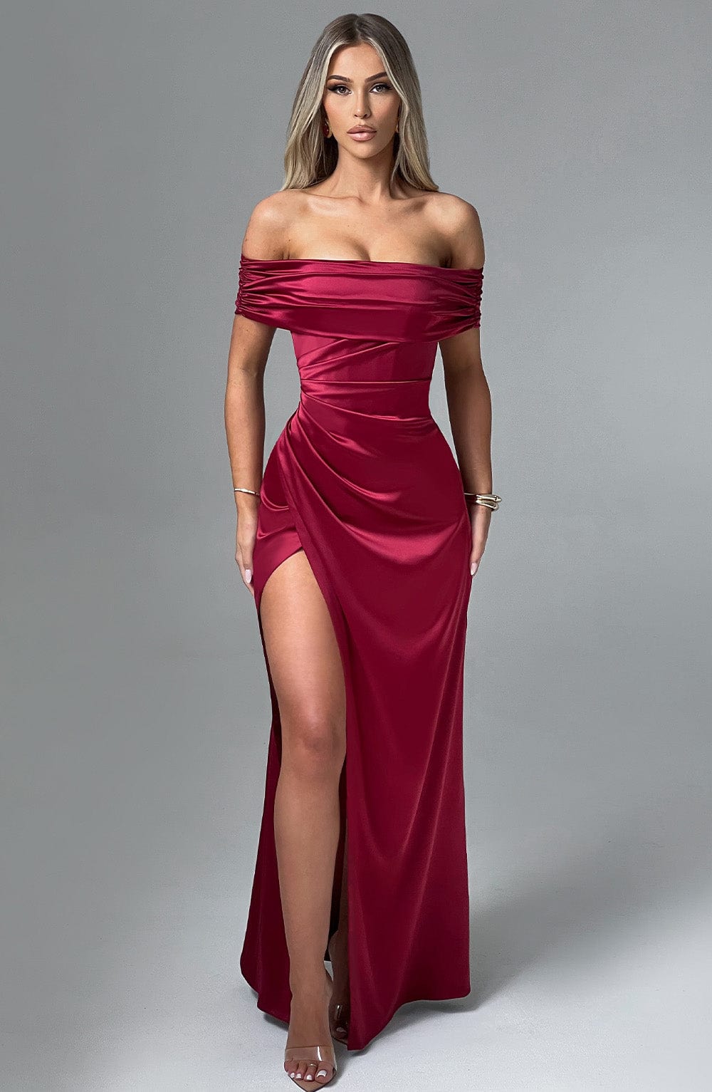 Flourenne Gwendolina Maxi Dress in Burgundy