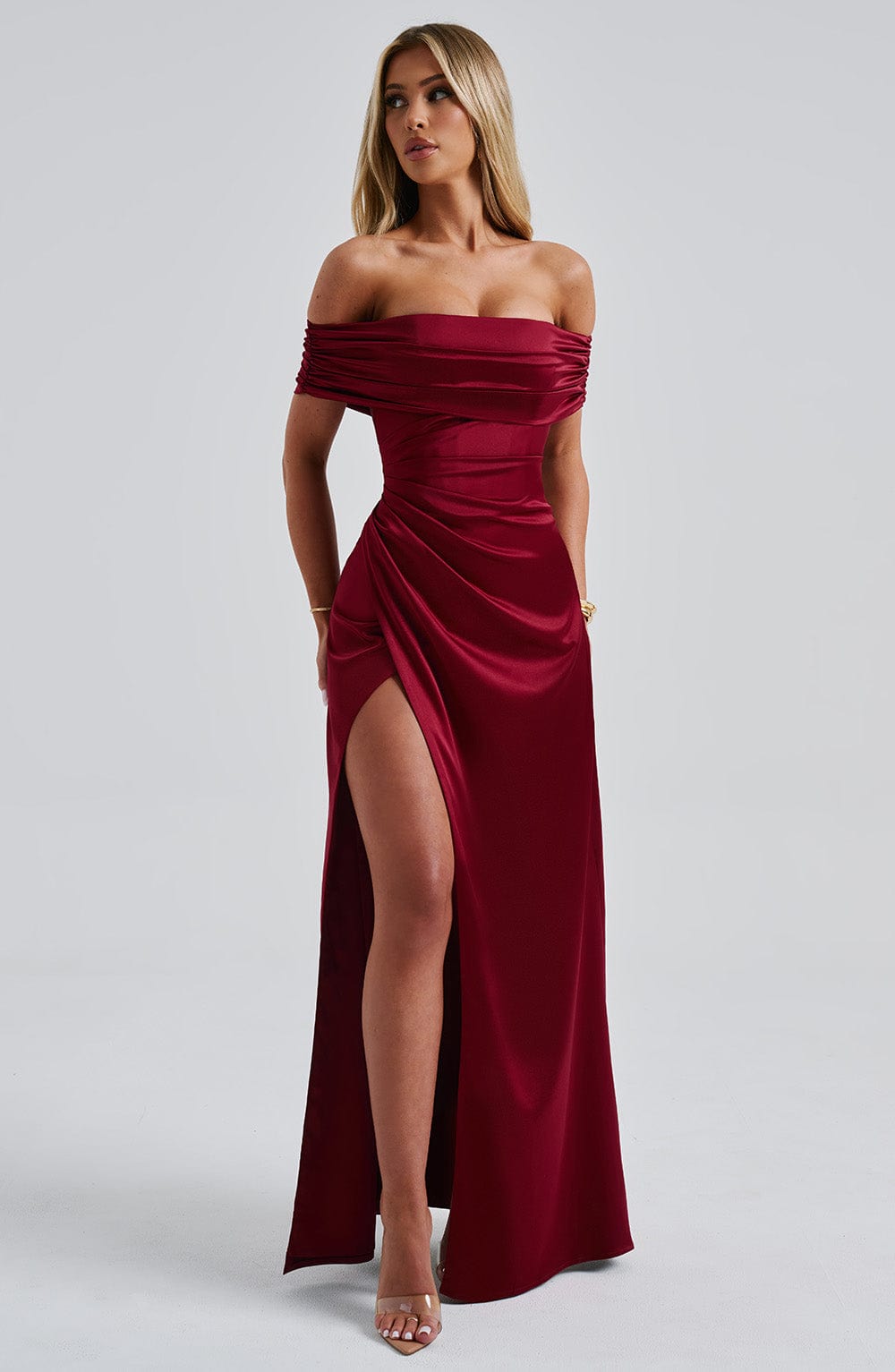 Flourenne Gwendolina Maxi Dress in Burgundy