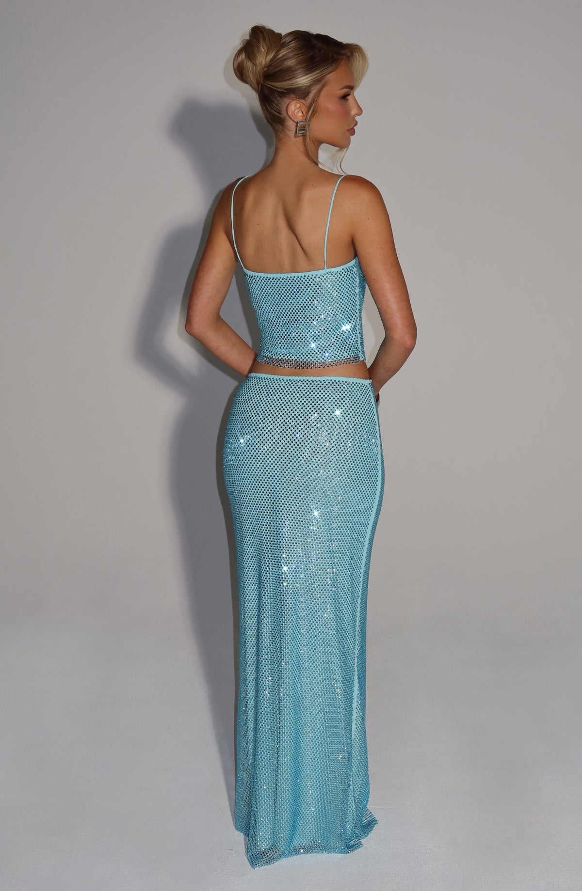 Flourenne Halia Maxi Skirt in Aqua
