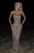 Flourenne Halia Maxi Skirt in Gold