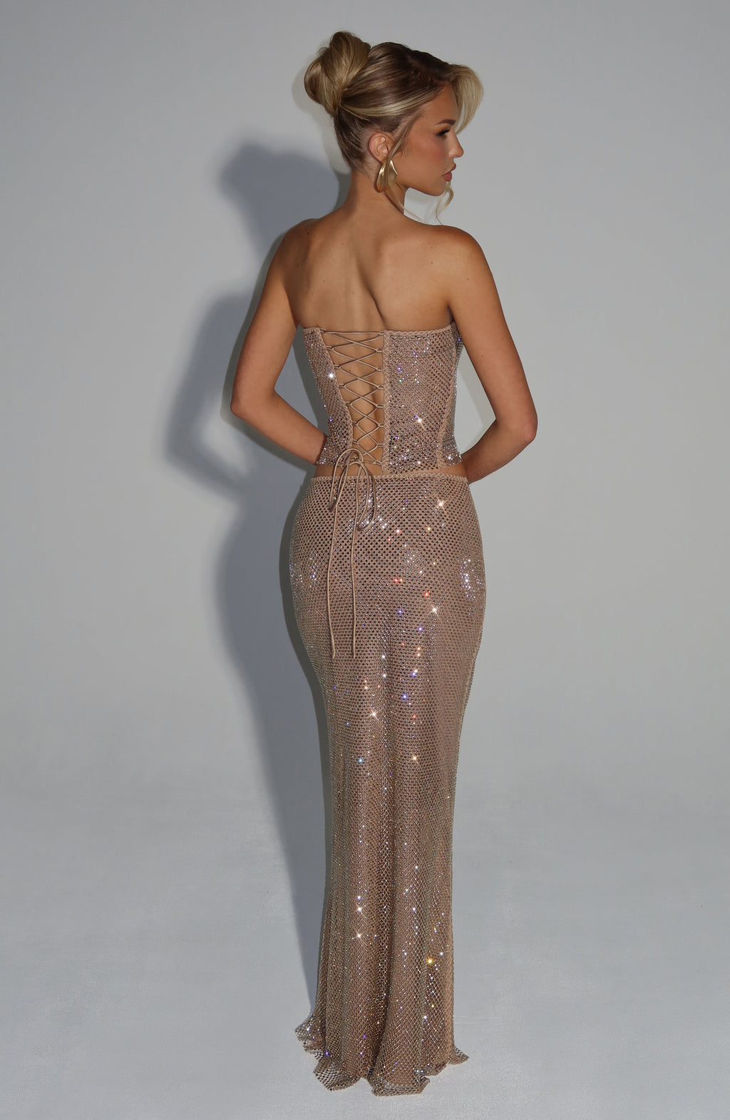 Flourenne Halia Maxi Skirt in Gold